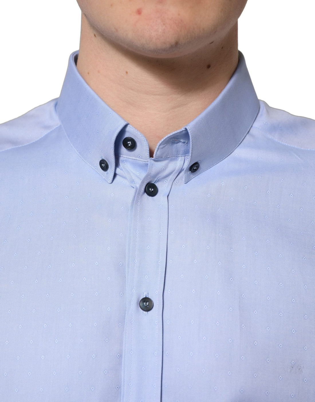 Dolce & Gabbana Light Blue Cotton Dress Formal Men Shirt - RIMODA