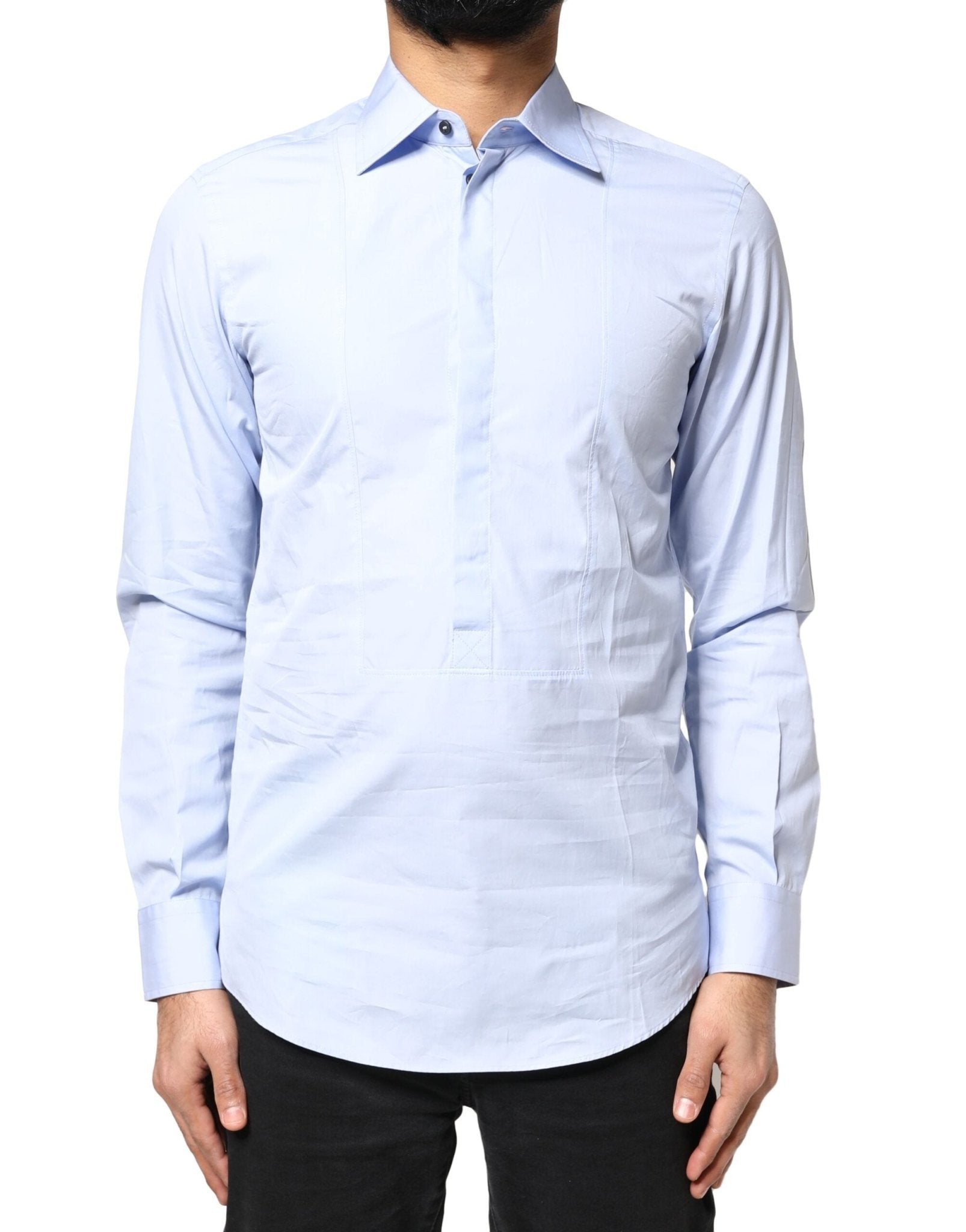 Dolce & Gabbana Light Blue Cotton Long Sleeves Dress Shirt - RIMODA