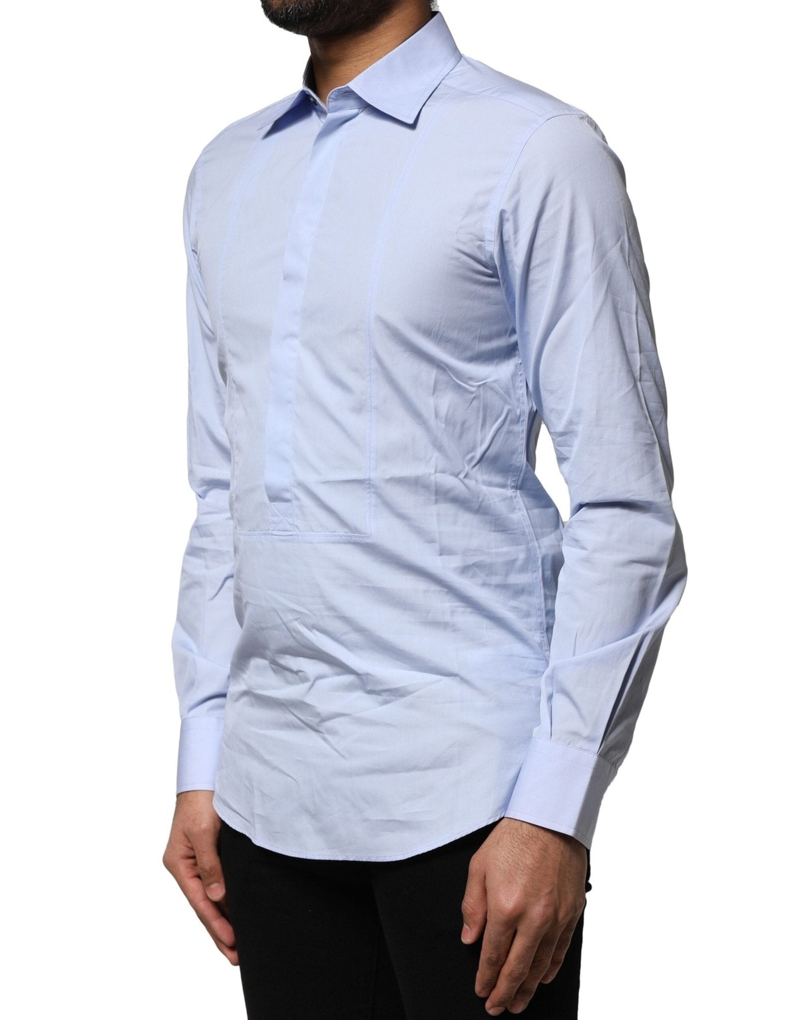 Dolce & Gabbana Light Blue Cotton Long Sleeves Dress Shirt - RIMODA