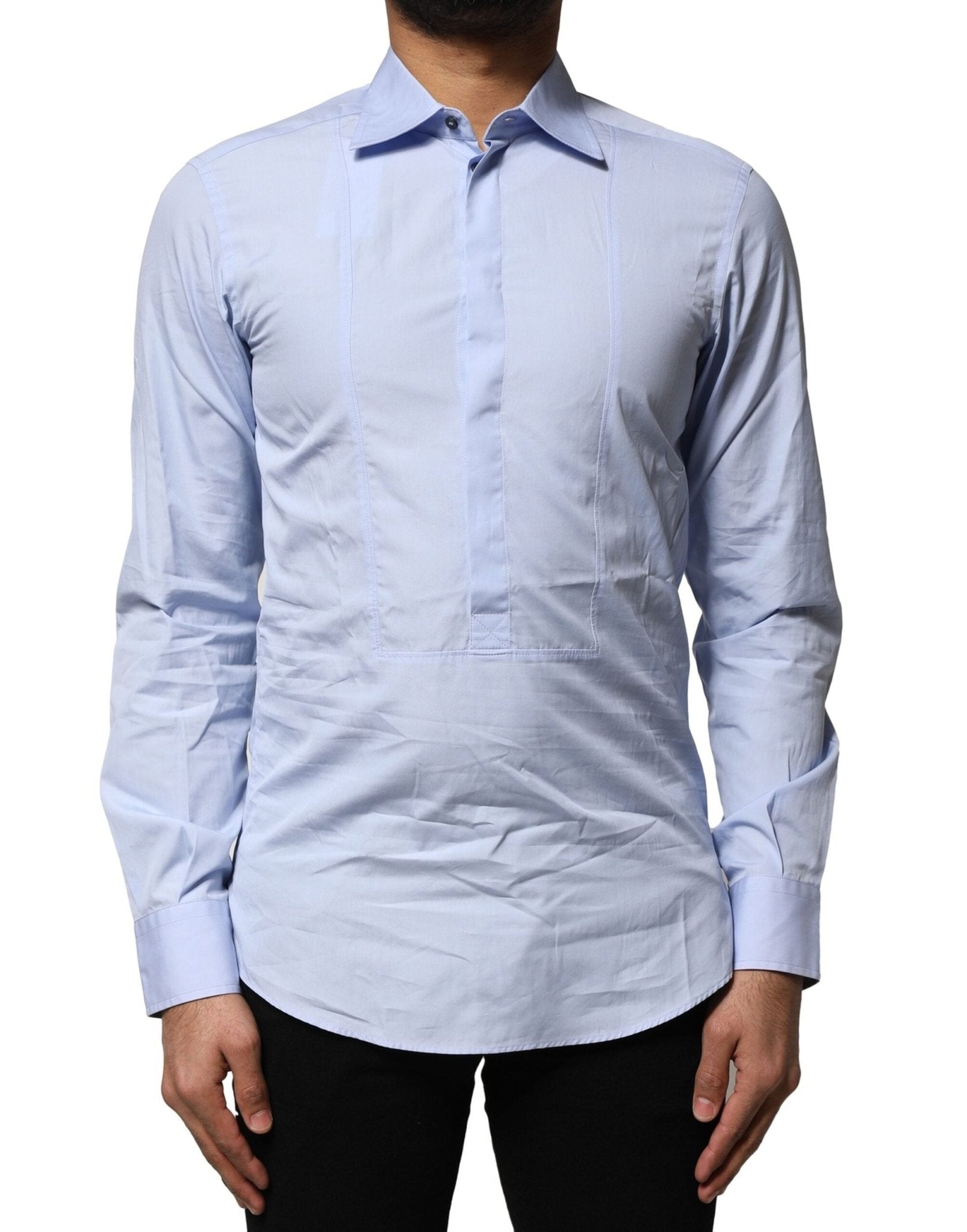 Dolce & Gabbana Light Blue Cotton Long Sleeves Dress Shirt - RIMODA
