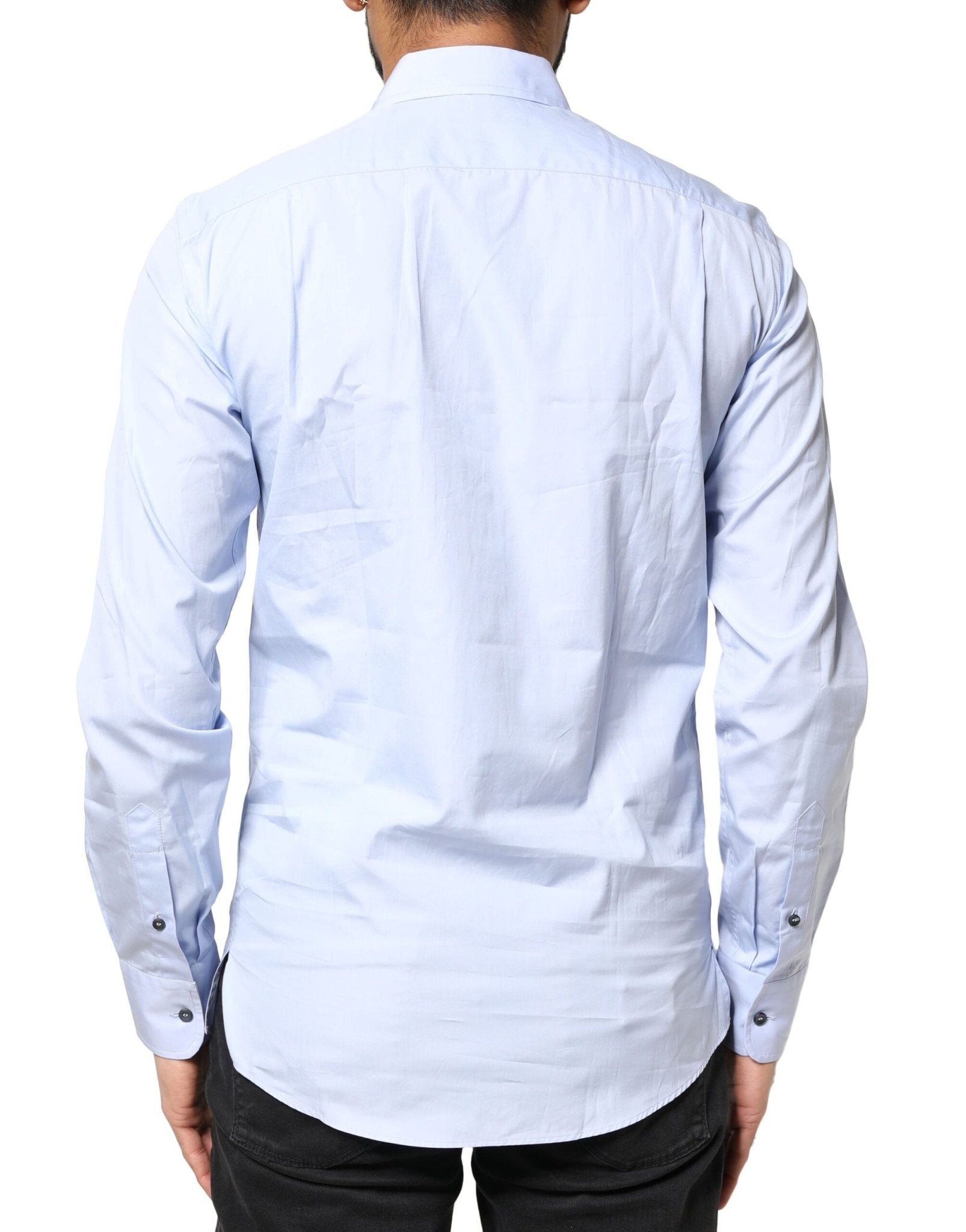 Dolce & Gabbana Light Blue Cotton Long Sleeves Dress Shirt - RIMODA
