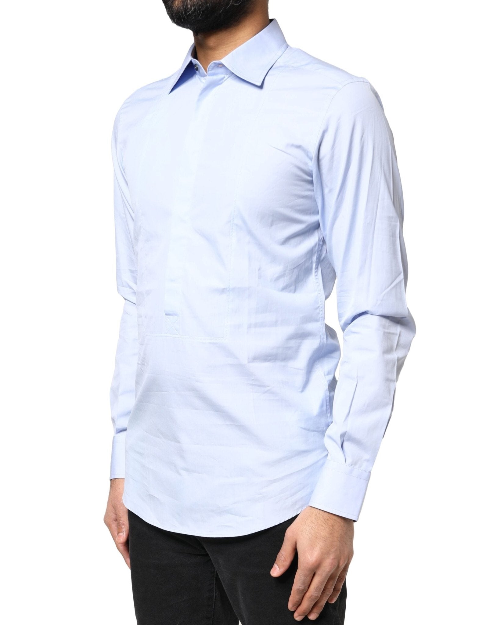 Dolce & Gabbana Light Blue Cotton Long Sleeves Dress Shirt - RIMODA