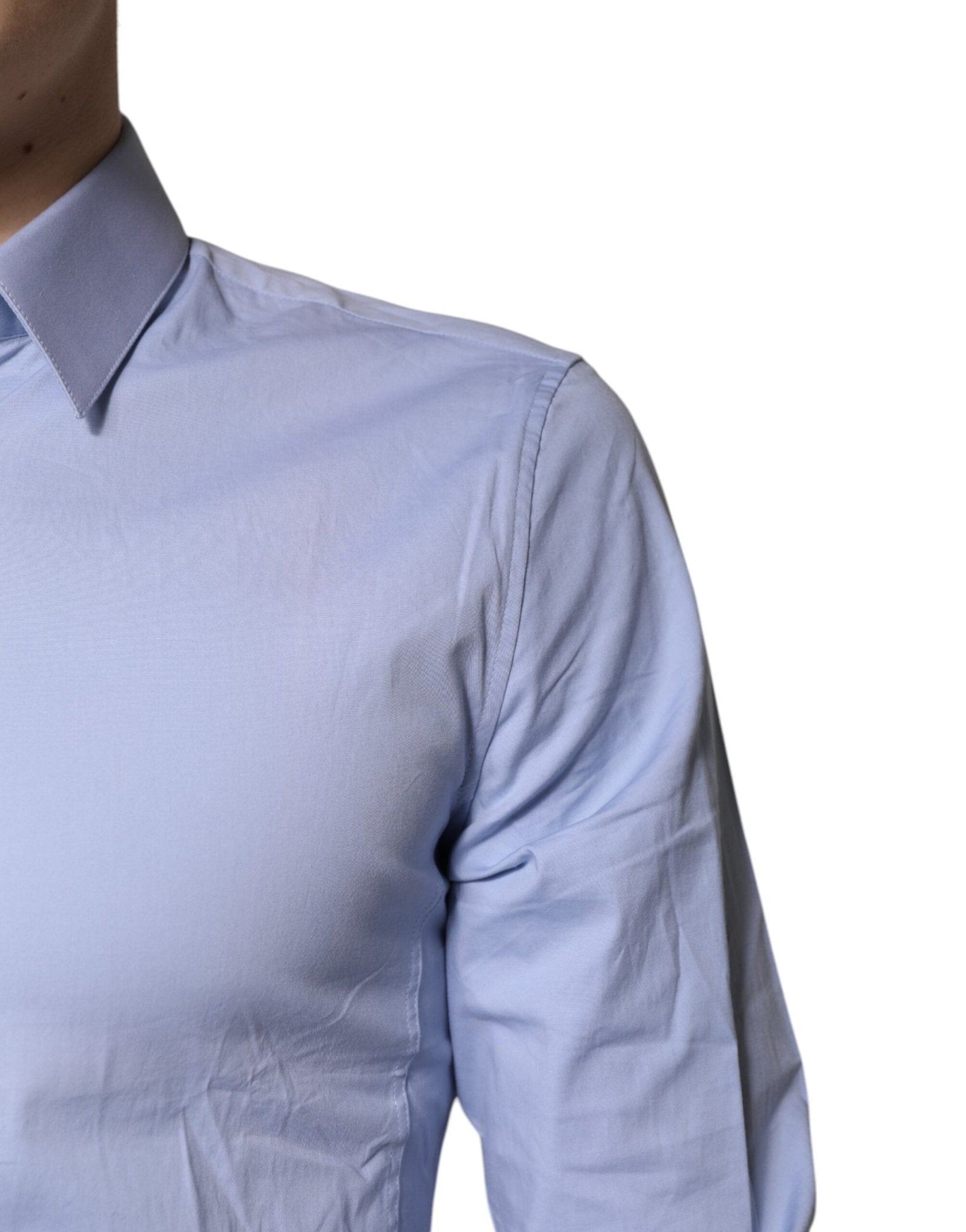 Dolce & Gabbana Light Blue Cotton SICILIA Dress Formal Shirt - RIMODA