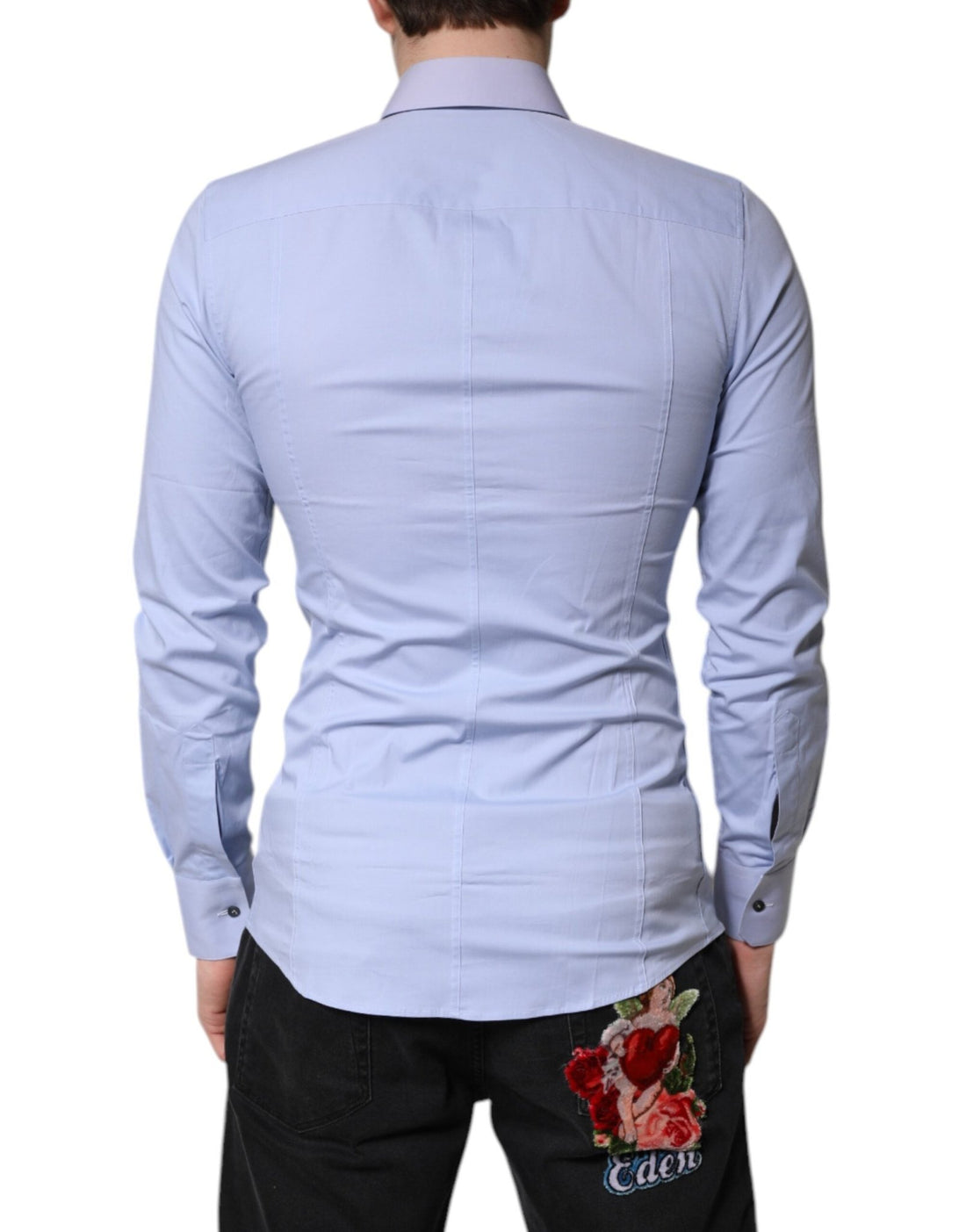 Dolce & Gabbana Light Blue Cotton SICILIA Dress Formal Shirt - RIMODA