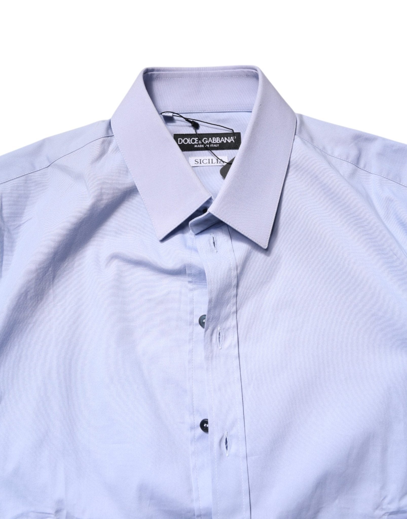 Dolce & Gabbana Light Blue Cotton SICILIA Dress Formal Shirt - RIMODA