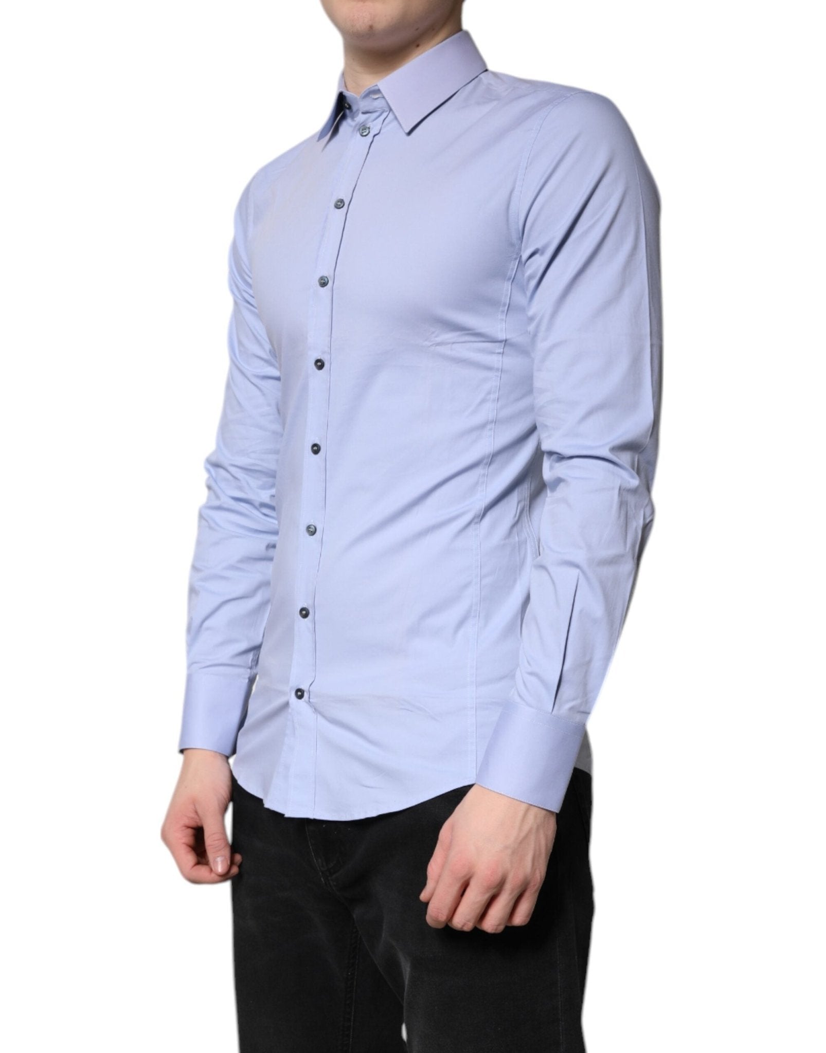 Dolce & Gabbana Light Blue Cotton SICILIA Dress Formal Shirt - RIMODA