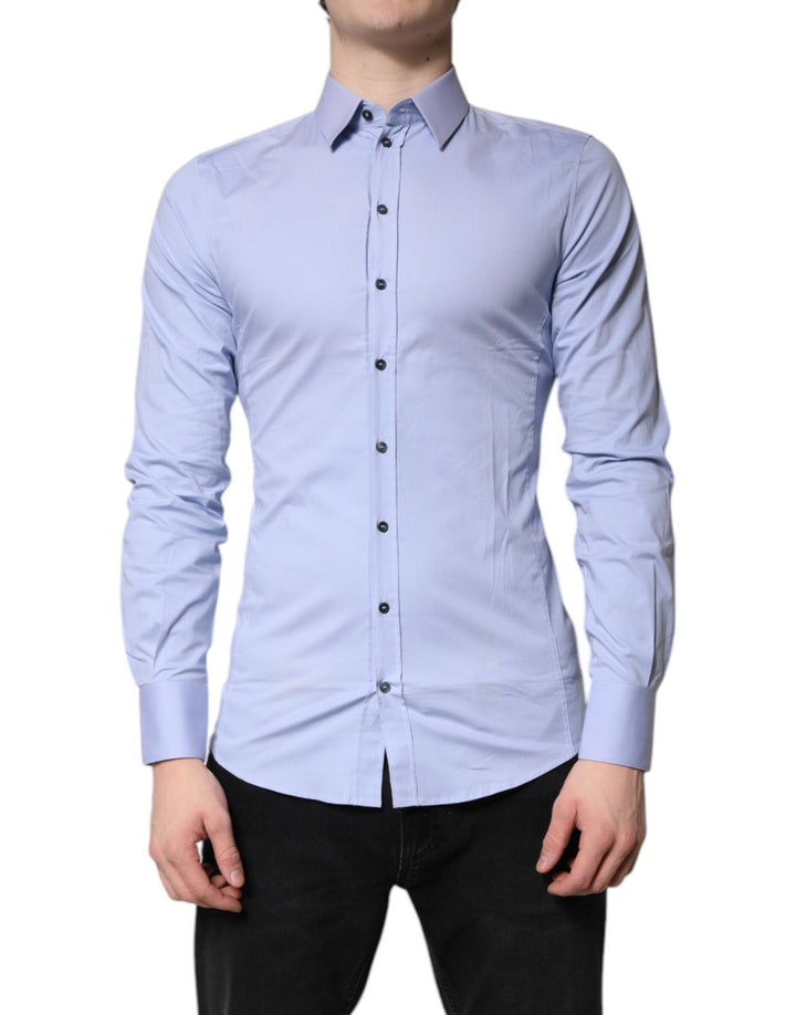 Dolce & Gabbana Light Blue Cotton SICILIA Dress Formal Shirt - RIMODA