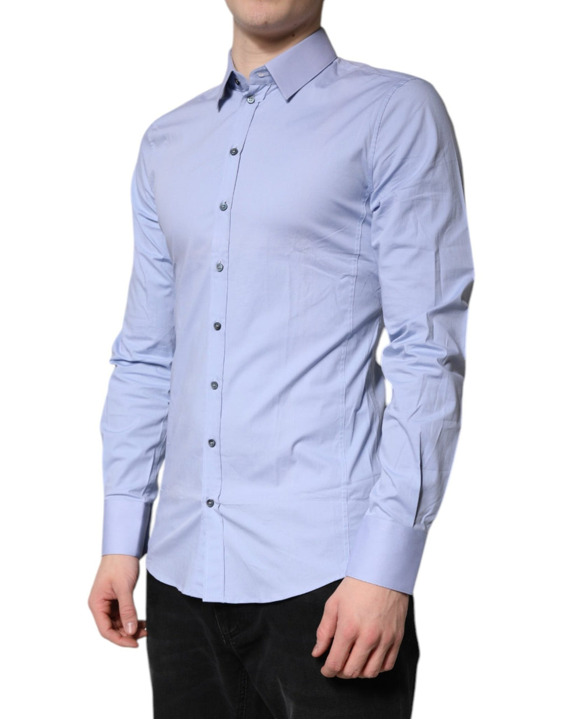 Dolce & Gabbana Light Blue Cotton SICILIA Dress Formal Shirt - RIMODA