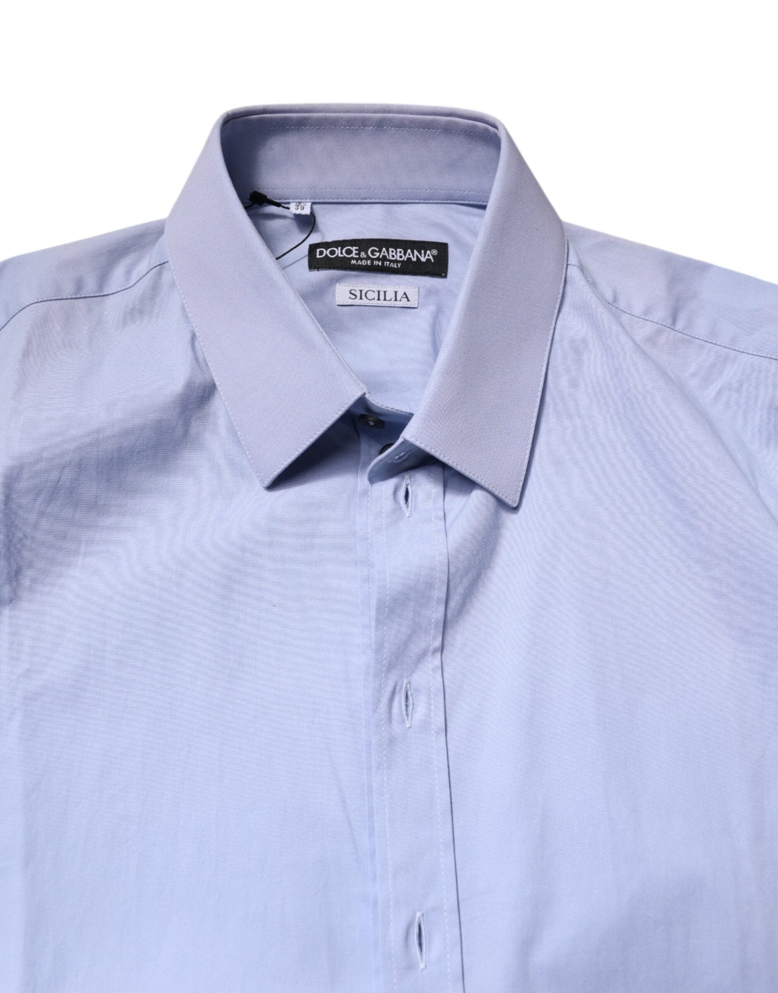 Dolce & Gabbana Light Blue Cotton SICILIA Dress Formal Shirt - RIMODA