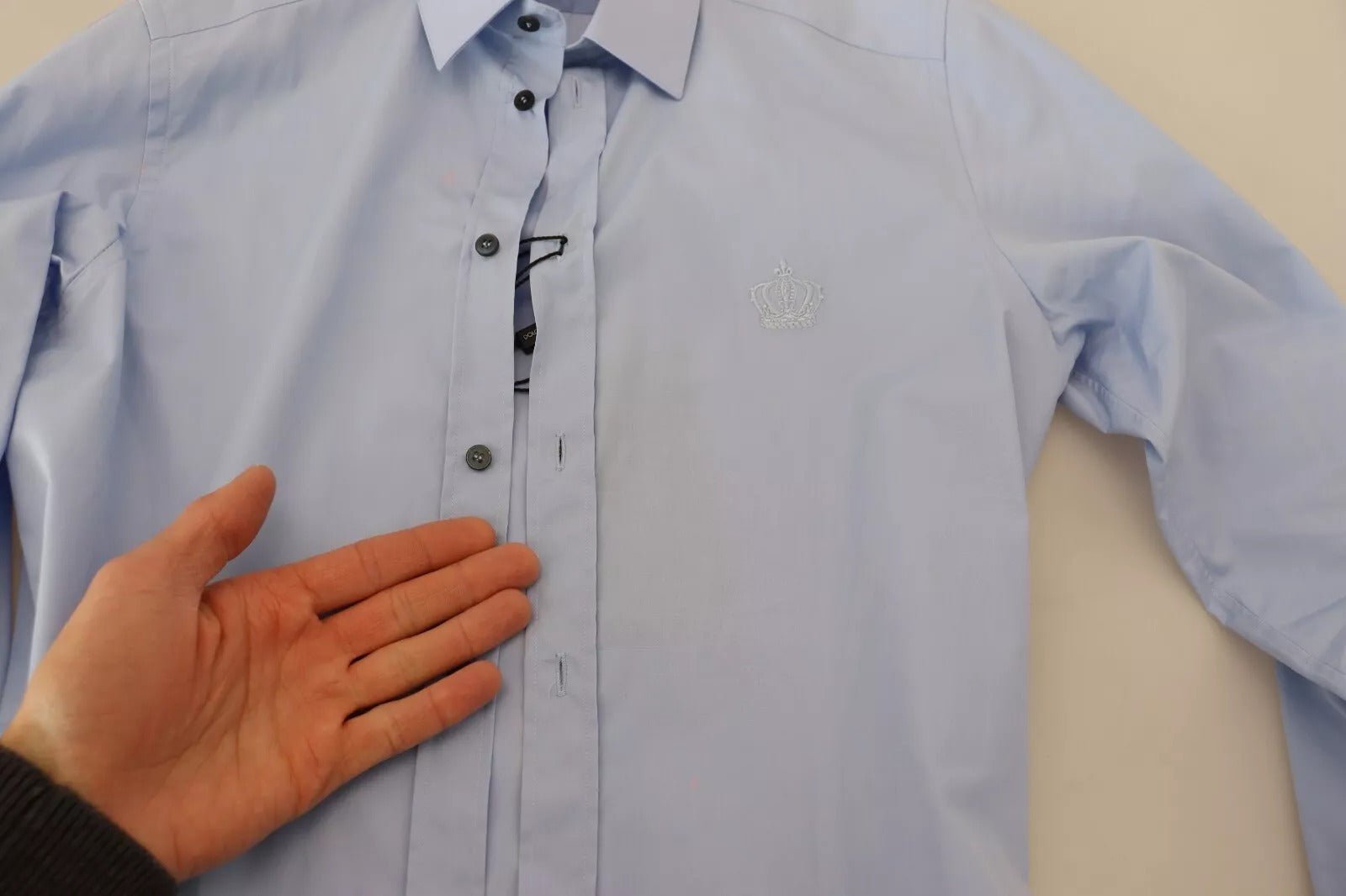 Dolce & Gabbana Light Blue Cotton Slim Fit Dress Shirt - RIMODA