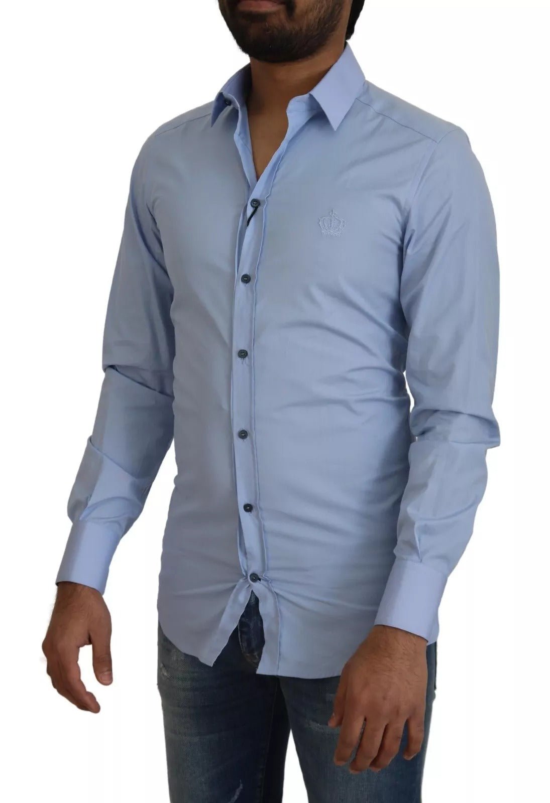 Dolce & Gabbana Light Blue Cotton Slim Fit Dress Shirt - RIMODA