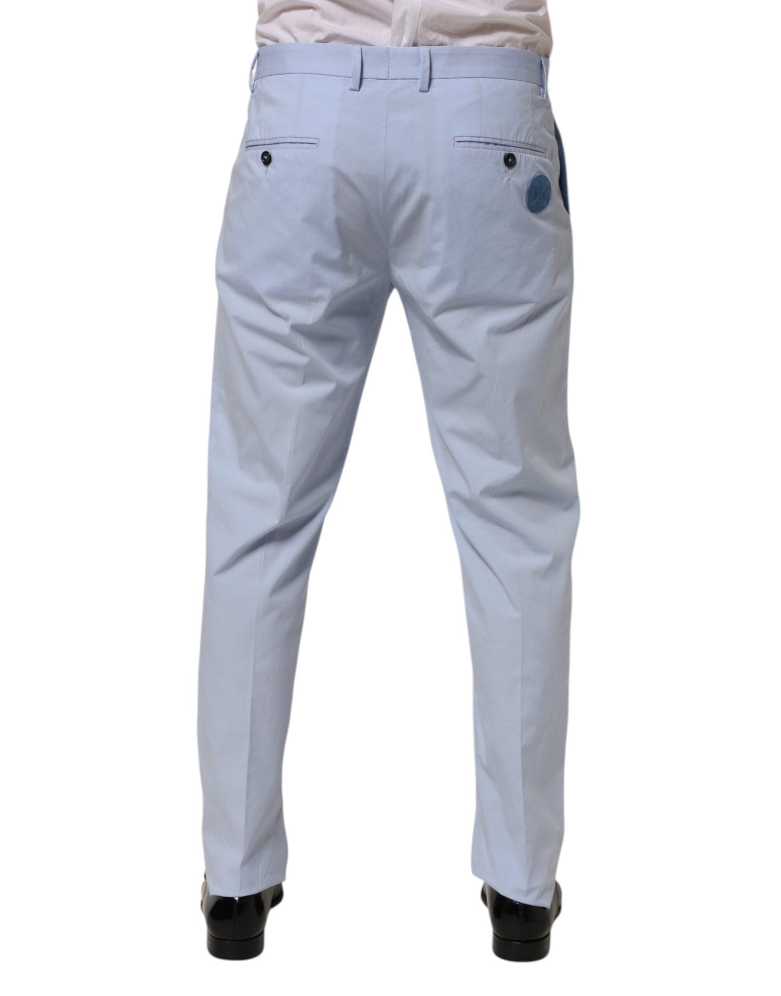Dolce & Gabbana Light Blue Cotton Stretch Tapered Men Trouser Pants - RIMODA