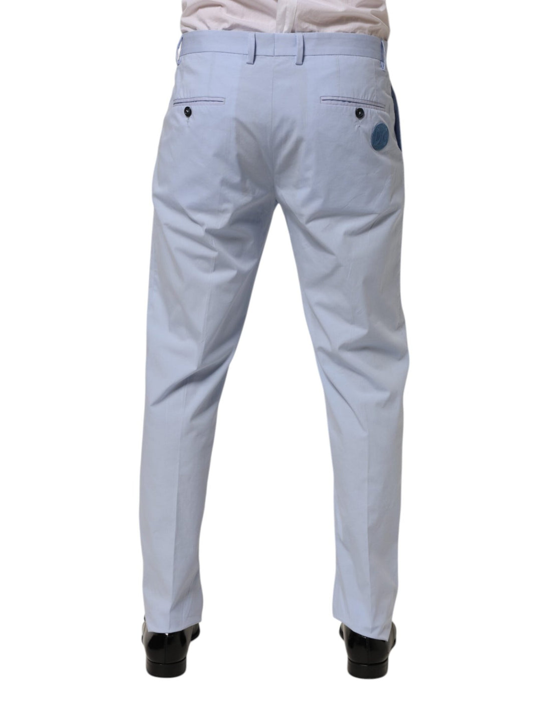 Dolce & Gabbana Light Blue Cotton Stretch Tapered Men Trouser Pants - RIMODA