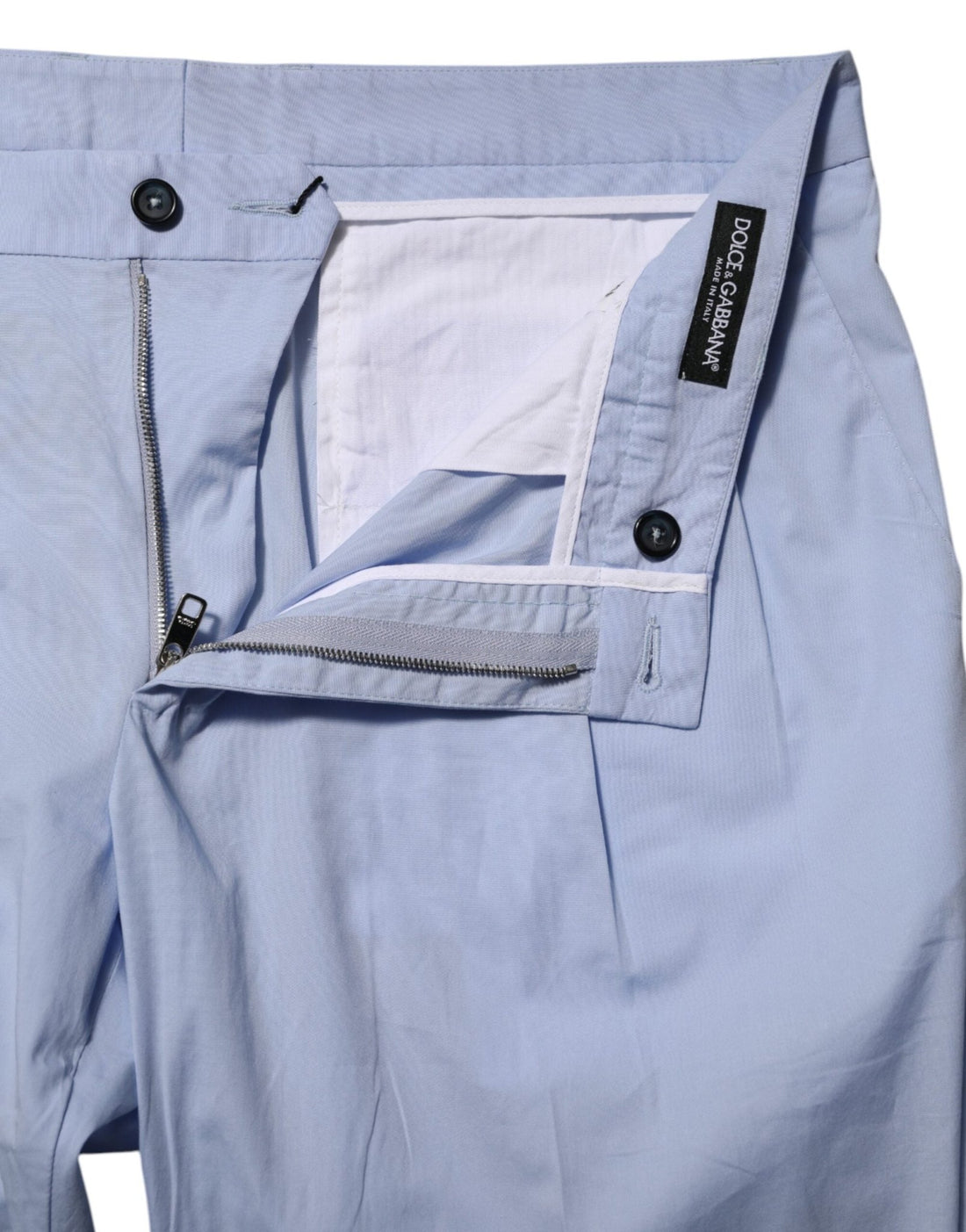 Dolce & Gabbana Light Blue Cotton Stretch Tapered Men Trouser Pants - RIMODA