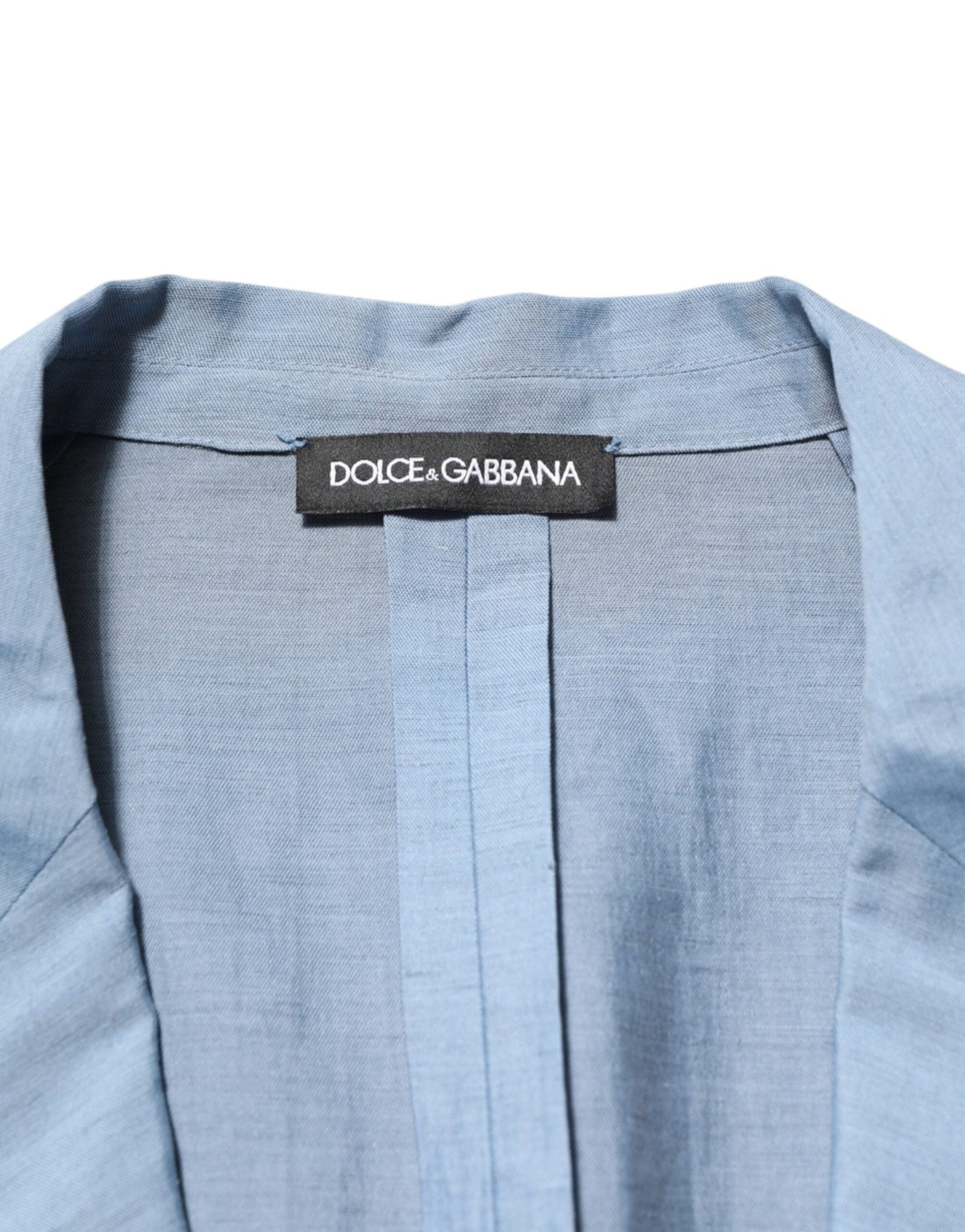 Dolce & Gabbana Light Blue Linen Double Breasted Men Jacket Blazer - RIMODA