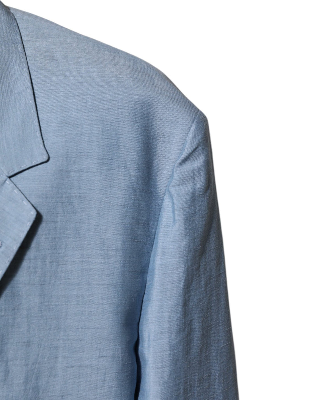 Dolce & Gabbana Light Blue Linen Double Breasted Men Jacket Blazer - RIMODA