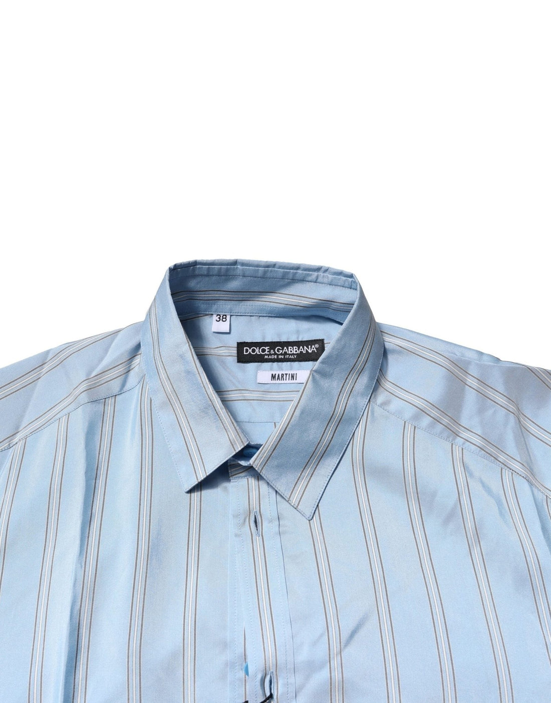 Dolce & Gabbana Light Blue MARTINI Striped Formal Dress Shirt - RIMODA