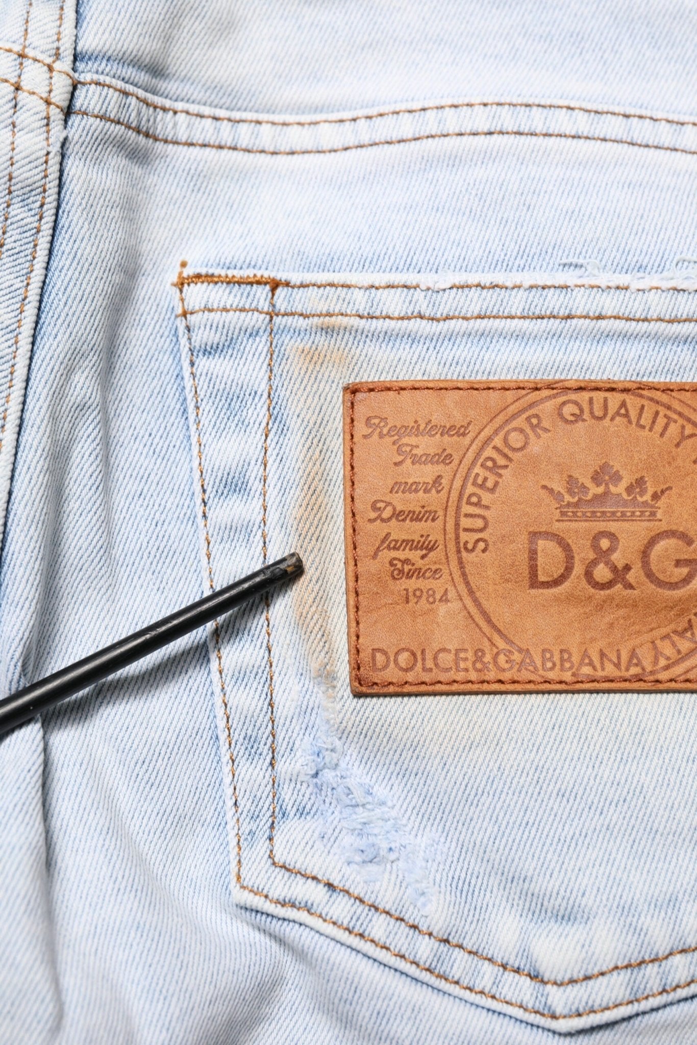 Dolce & Gabbana Light Blue Tattered Skinny Denim Jeans - RIMODA