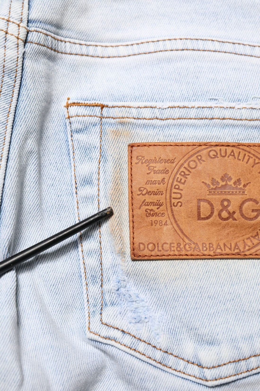Dolce & Gabbana Light Blue Tattered Skinny Denim Jeans - RIMODA
