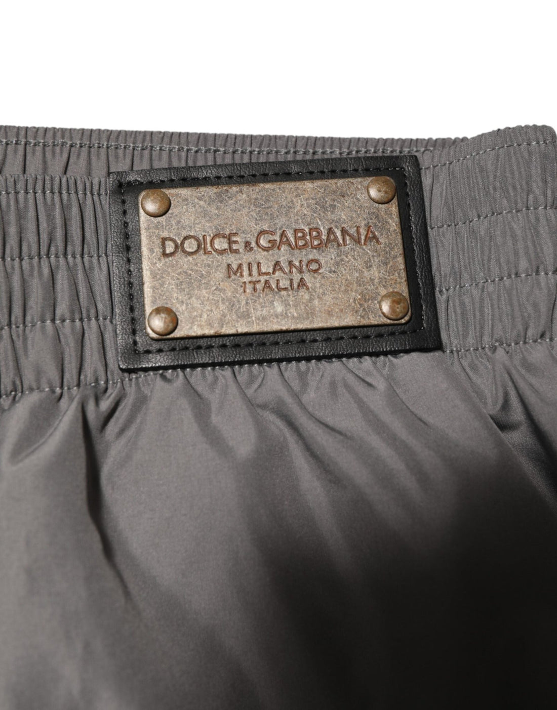 Dolce & Gabbana Light Gray Nylon Elastic Waist Shorts Swimwear - RIMODA