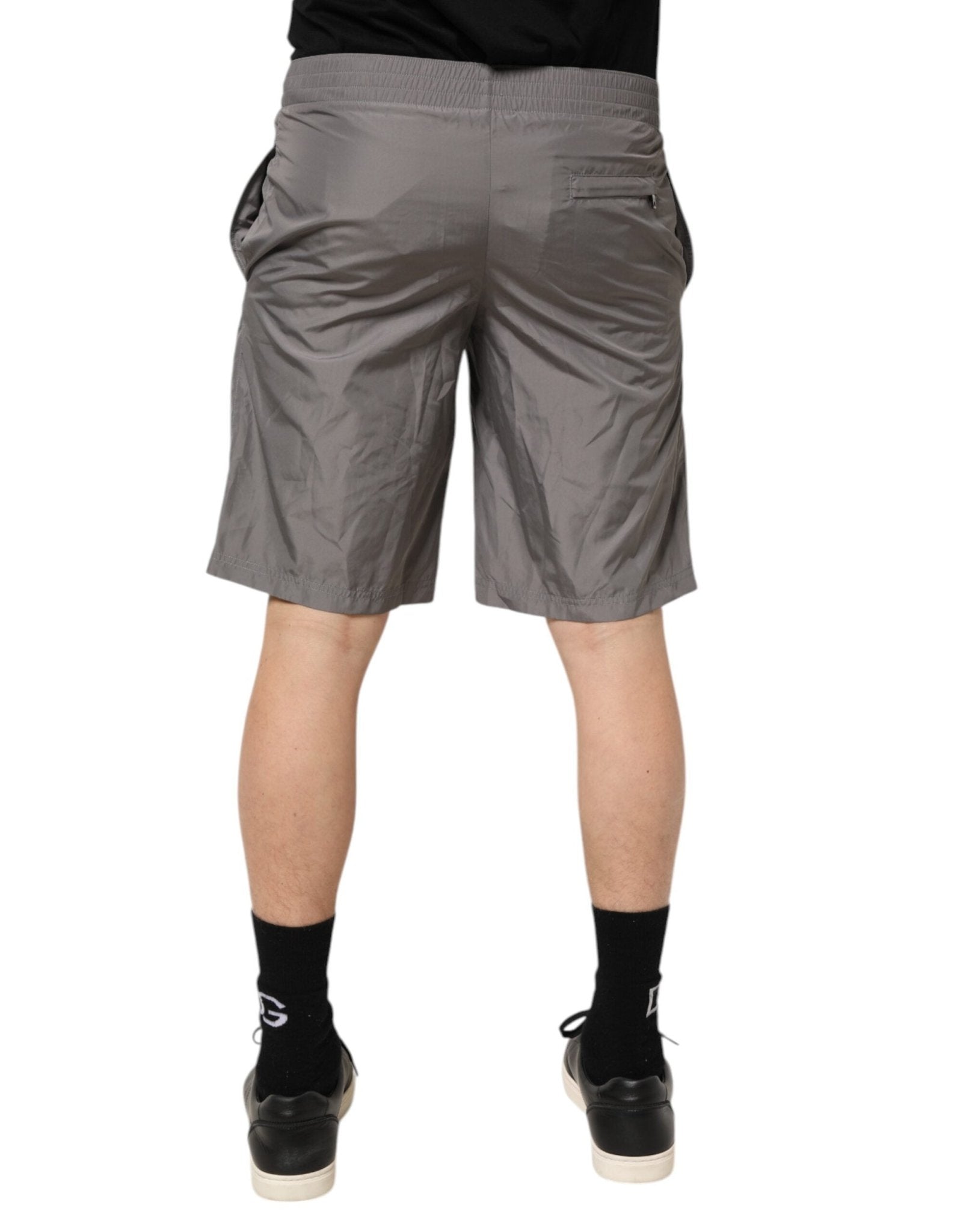 Dolce & Gabbana Light Gray Nylon Elastic Waist Shorts Swimwear - RIMODA