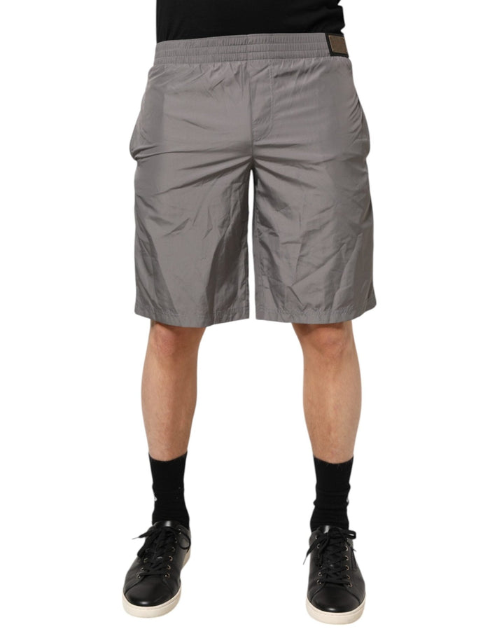 Dolce & Gabbana Light Gray Nylon Elastic Waist Shorts Swimwear - RIMODA