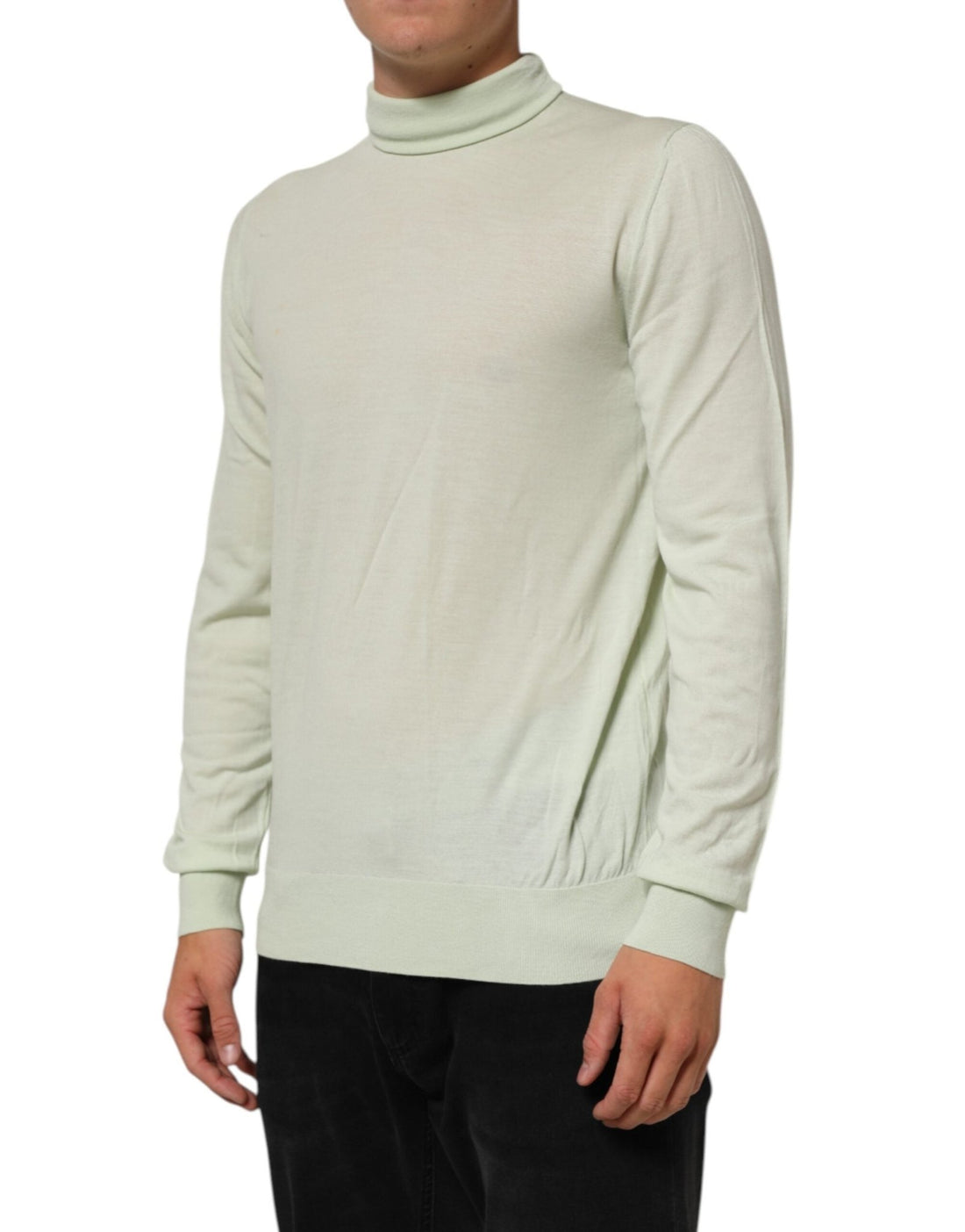 Dolce & Gabbana Light Green Logo TurtleNeck Pullover Sweater - RIMODA
