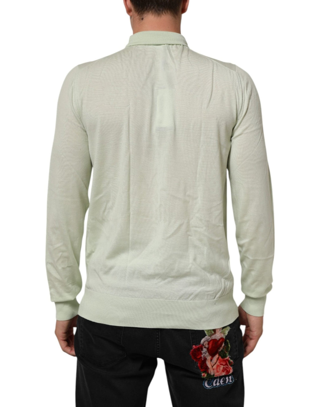 Dolce & Gabbana Light Green Logo TurtleNeck Pullover Sweater - RIMODA