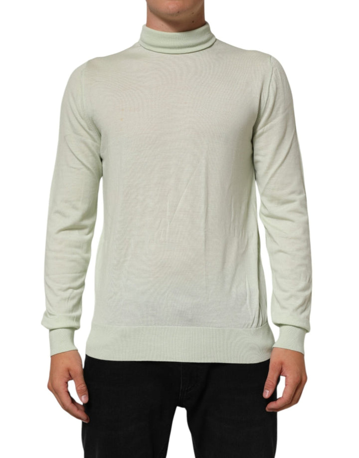 Dolce & Gabbana Light Green Logo TurtleNeck Pullover Sweater - RIMODA