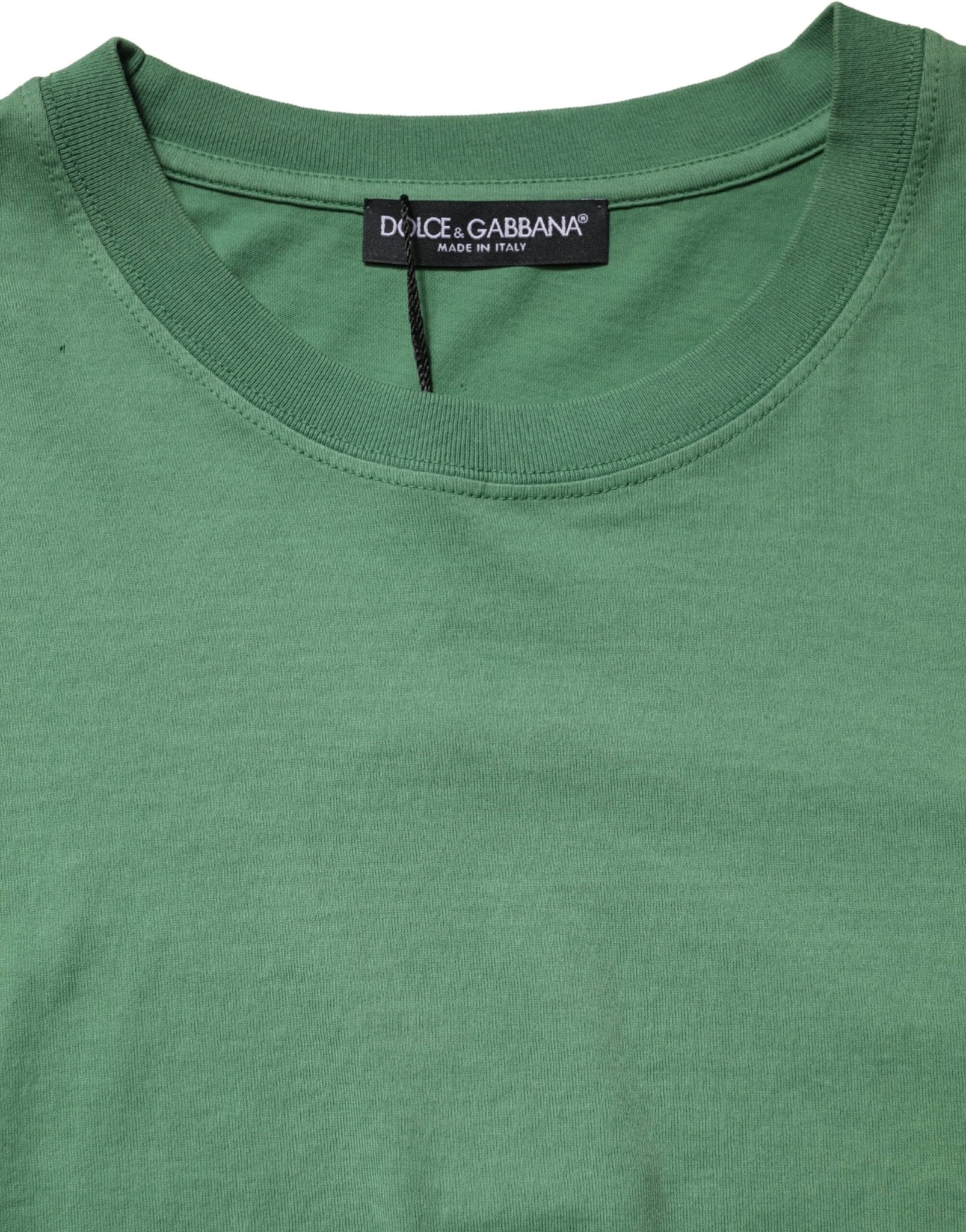 Dolce & Gabbana LightGreen Cotton Crewneck Short Sleeve T-Shirt - RIMODA