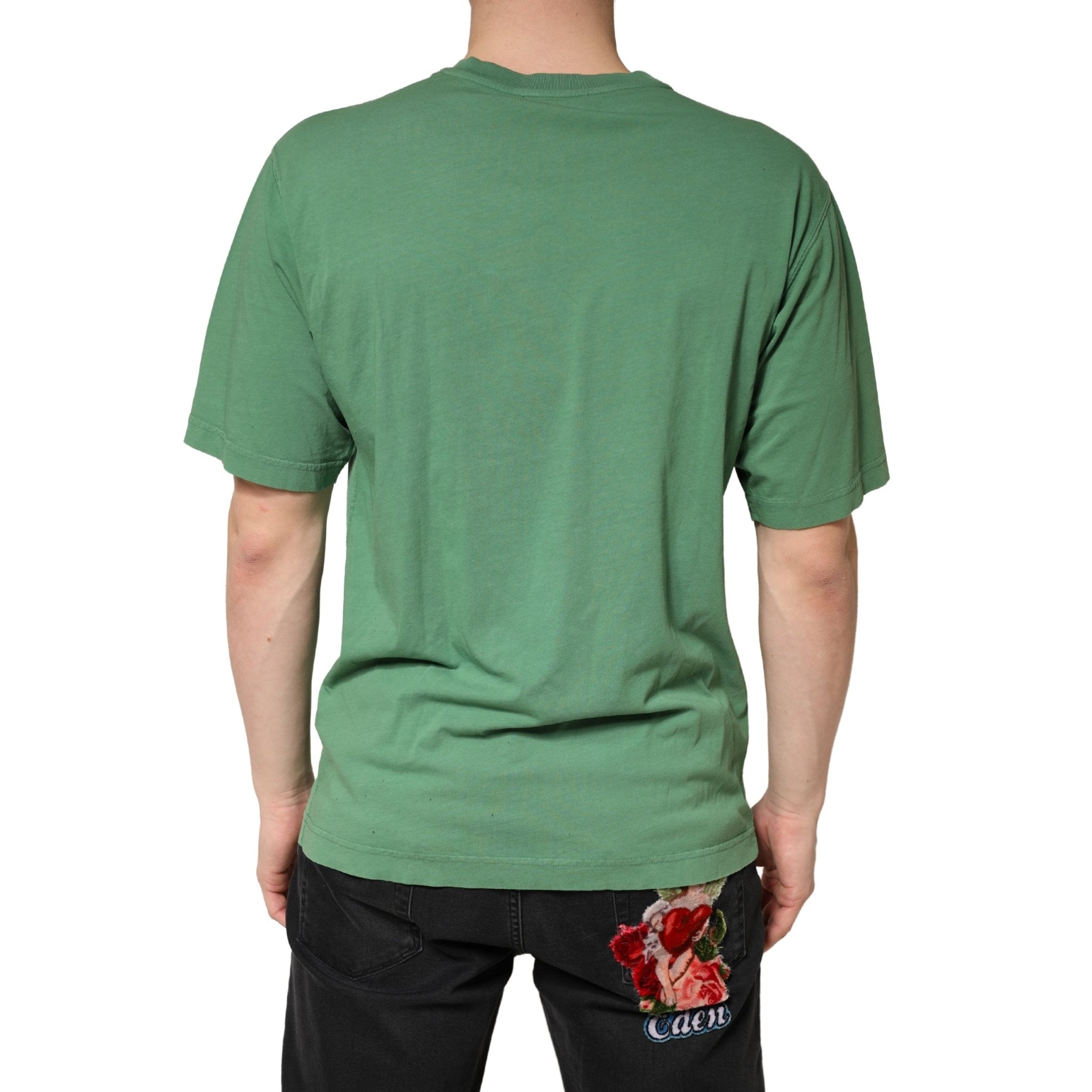 Dolce & Gabbana LightGreen Cotton Crewneck Short Sleeve T-Shirt - RIMODA