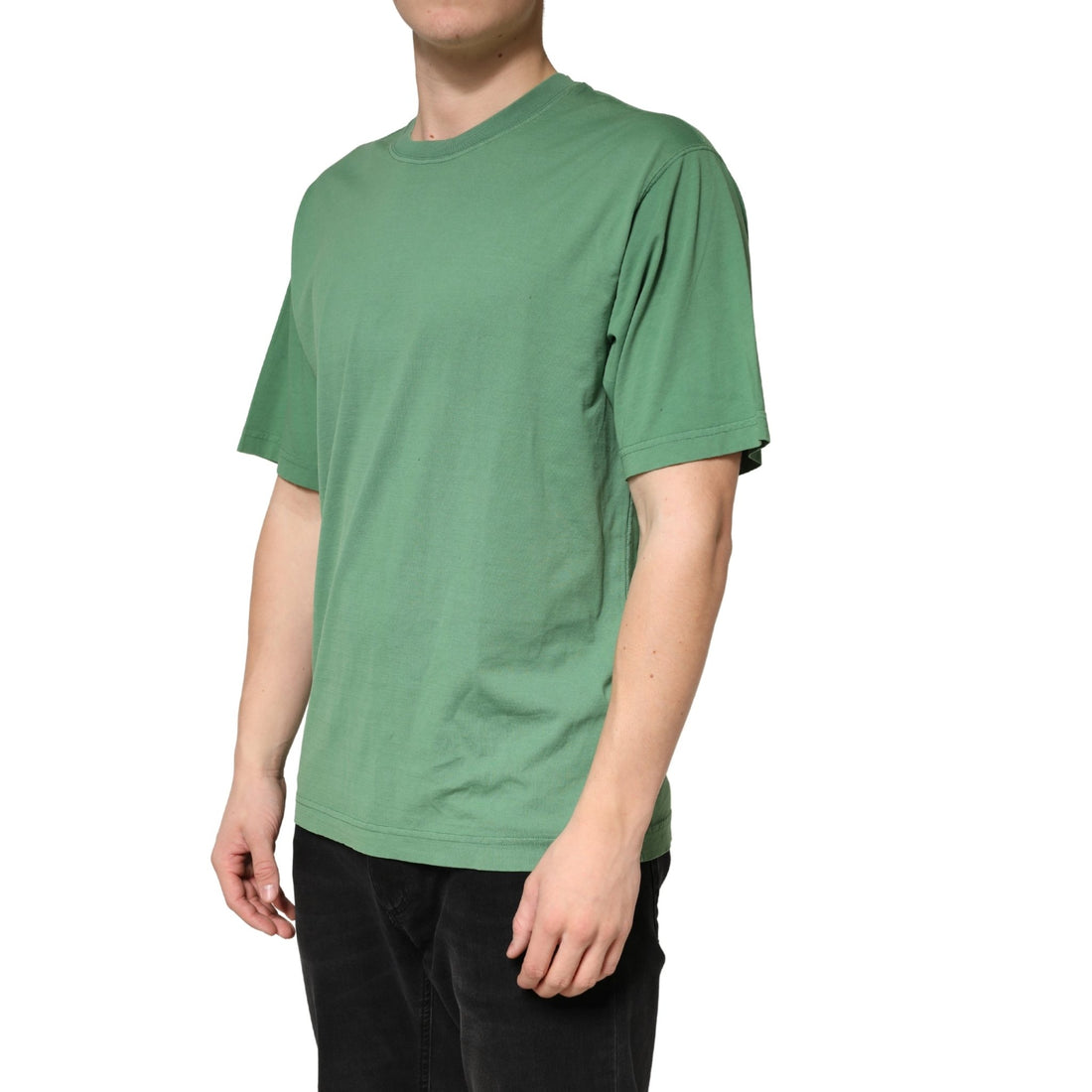 Dolce & Gabbana LightGreen Cotton Crewneck Short Sleeve T-Shirt - RIMODA