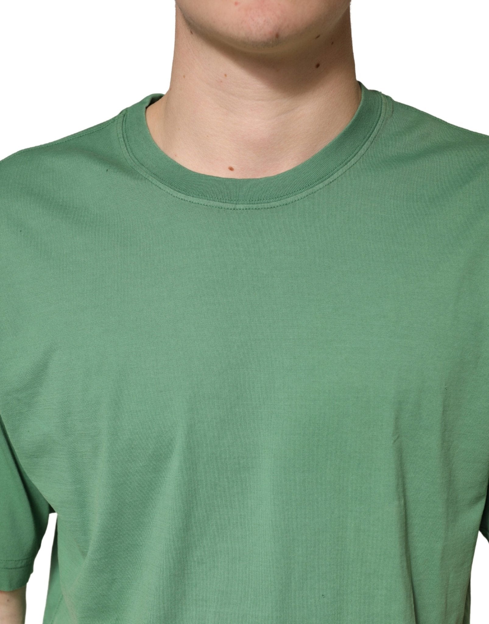 Dolce & Gabbana LightGreen Cotton Crewneck Short Sleeve T-Shirt - RIMODA