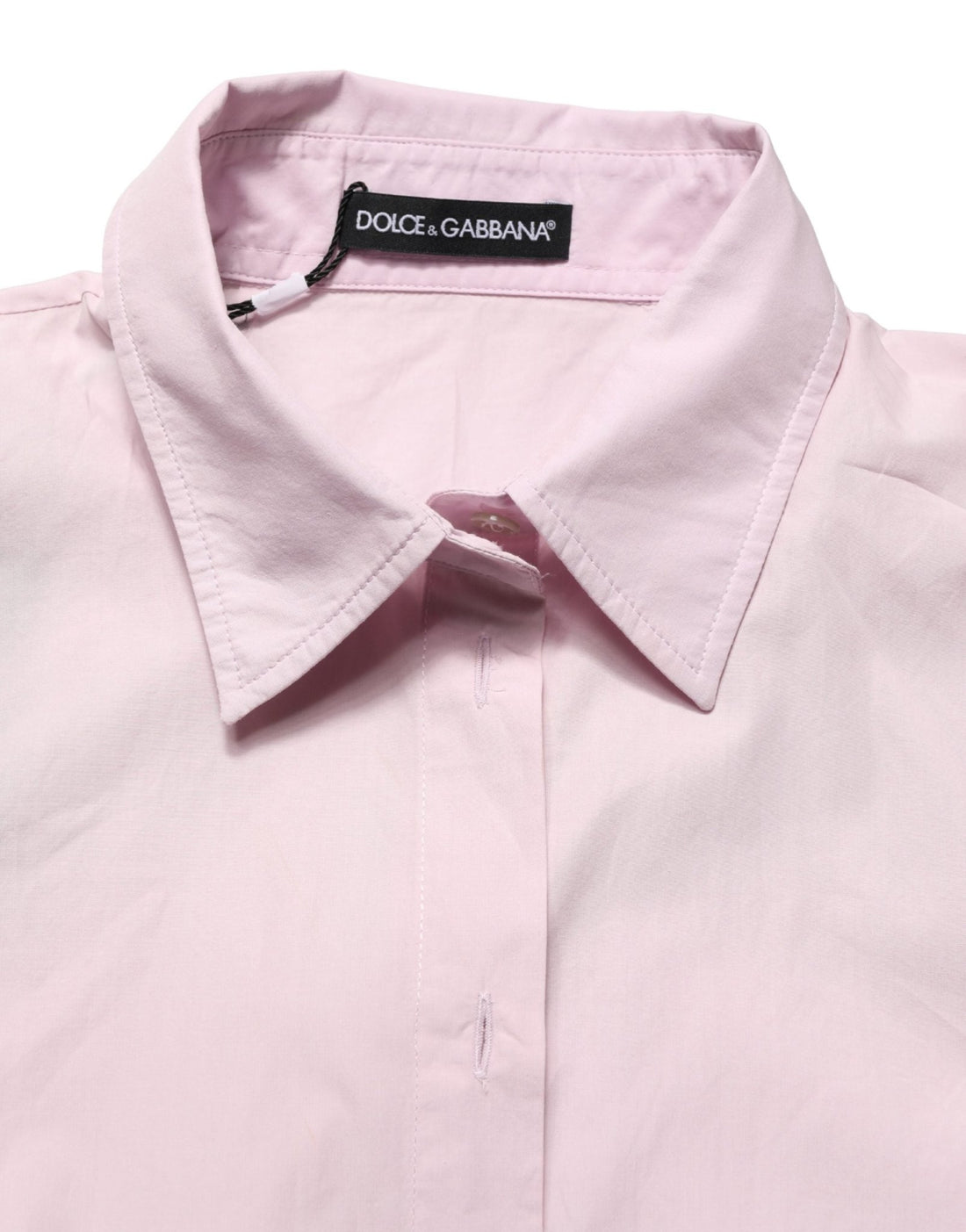 Dolce & Gabbana LightPink Cotton Collared Buttoned Blouse Top - RIMODA
