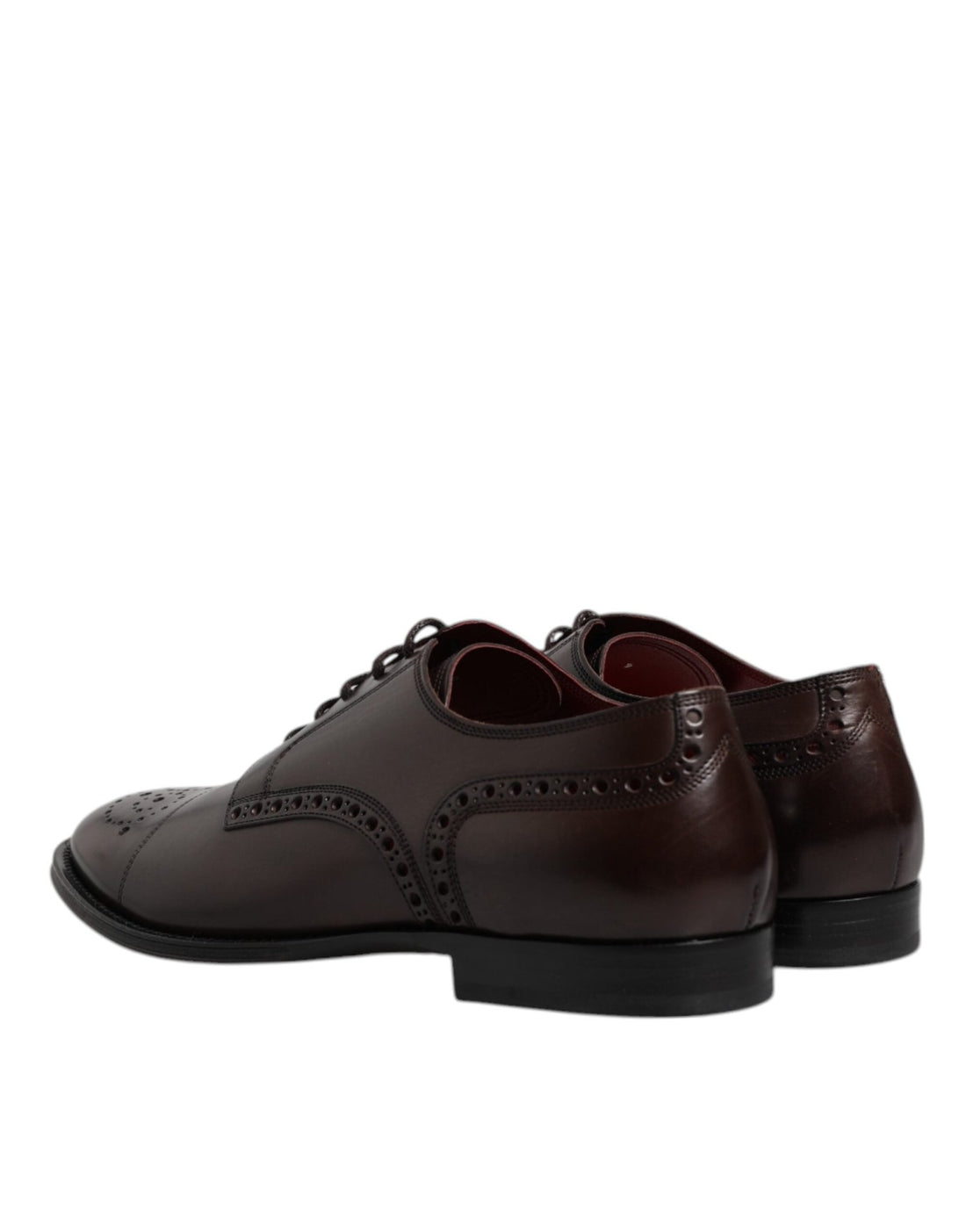 Dolce & Gabbana Maroon Calfskin Leather Derby Men Dress Shoes - RIMODA