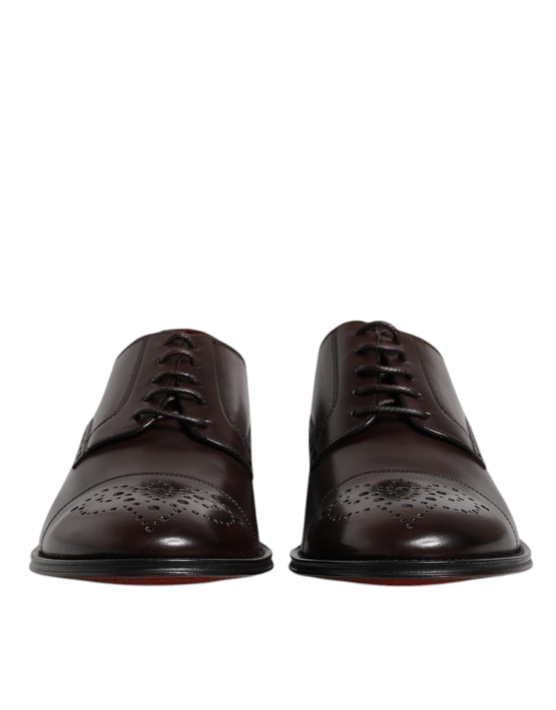 Dolce & Gabbana Maroon Calfskin Leather Derby Men Dress Shoes - RIMODA