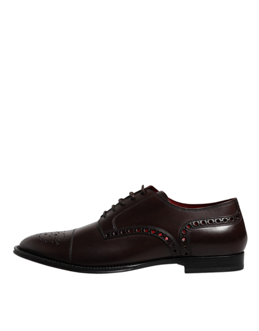 Dolce & Gabbana Maroon Calfskin Leather Derby Men Dress Shoes - RIMODA