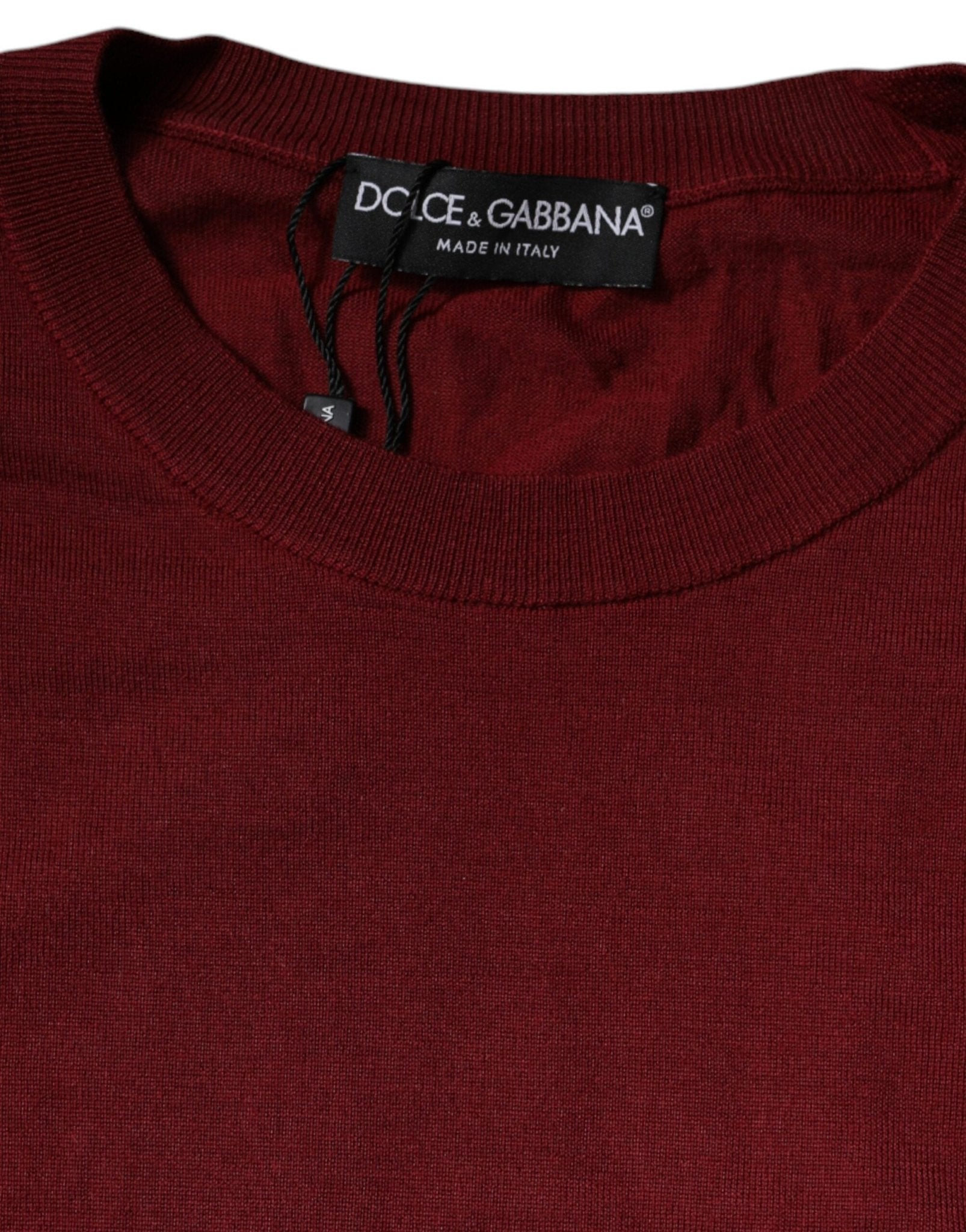 Dolce & Gabbana Maroon Cashmere Crew Neck Pullover Sweater - RIMODA