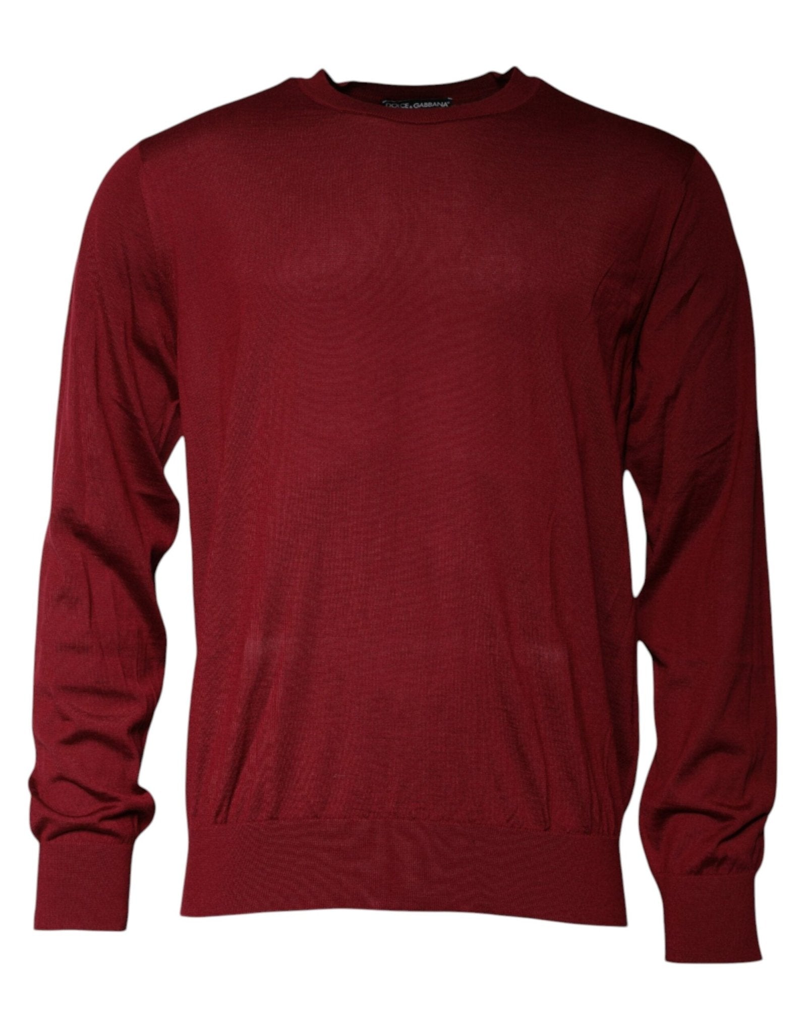 Dolce & Gabbana Maroon Cashmere Crew Neck Pullover Sweater - RIMODA