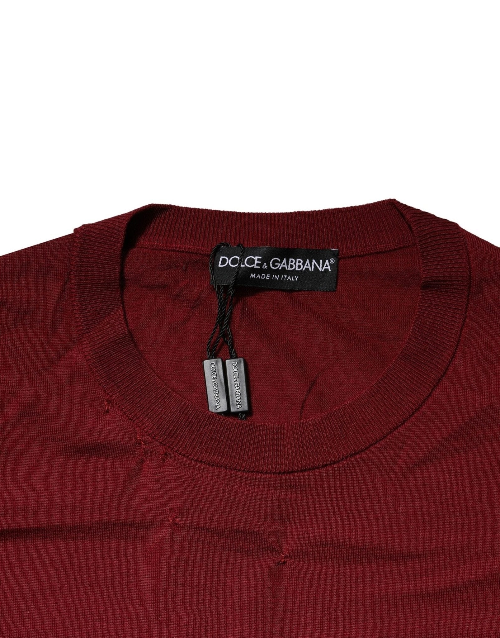 Dolce & Gabbana Maroon Cashmere Crew Neck Sweatshirt Sweater - RIMODA