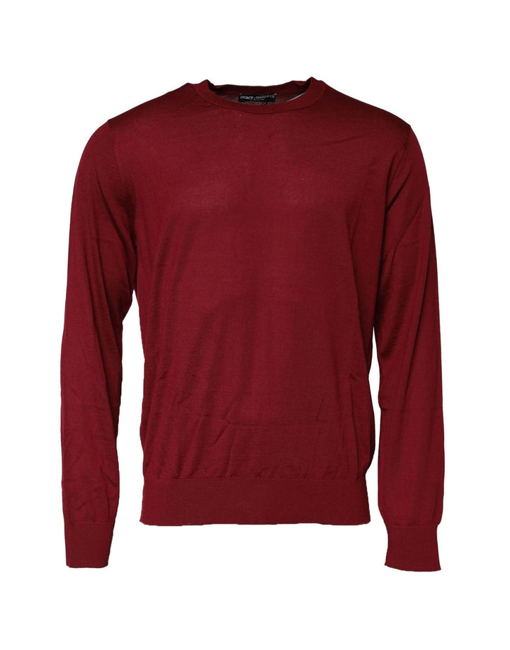 Dolce & Gabbana Maroon Cashmere Crew Neck Sweatshirt Sweater - RIMODA