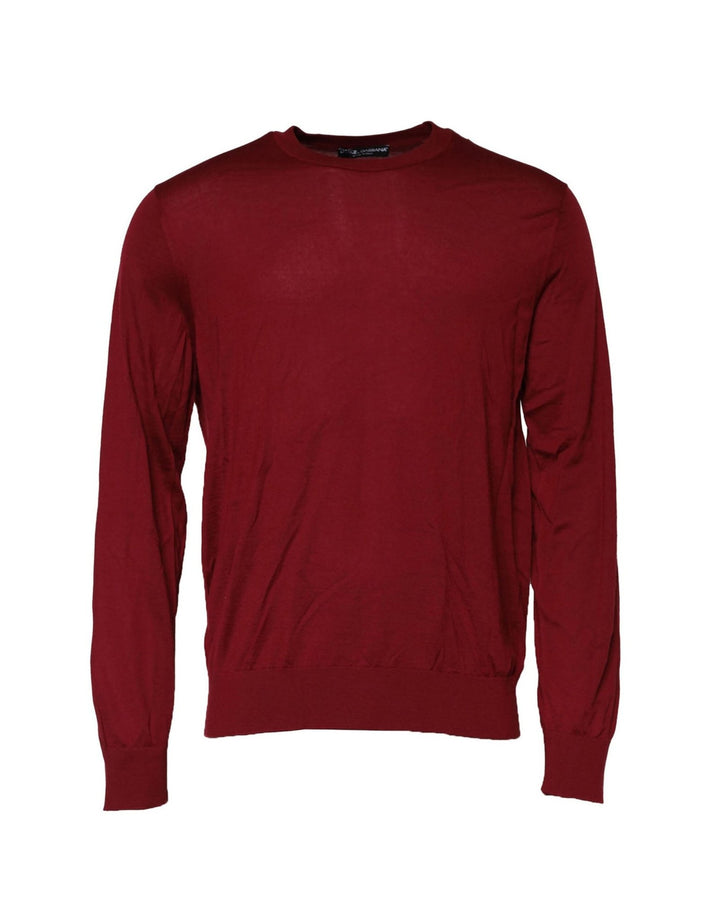Dolce & Gabbana Maroon Cashmere Crew Neck Sweatshirt Sweater - RIMODA