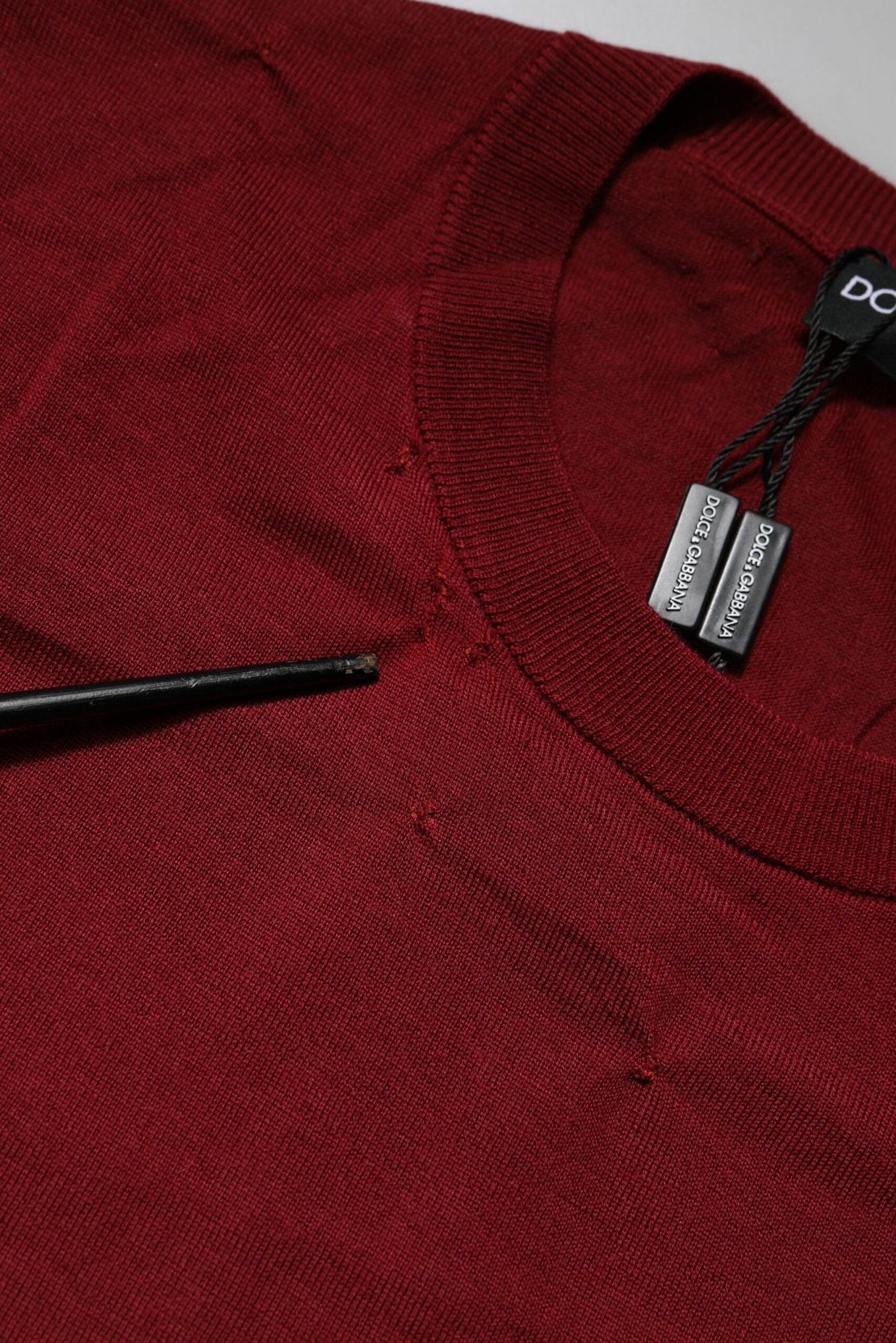 Dolce & Gabbana Maroon Cashmere Crew Neck Sweatshirt Sweater - RIMODA