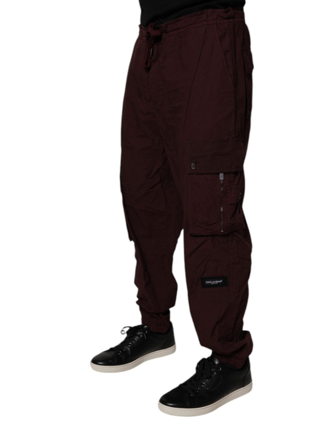 Dolce & Gabbana Maroon Cotton Cargo Jogger Sweatpants Pants - RIMODA
