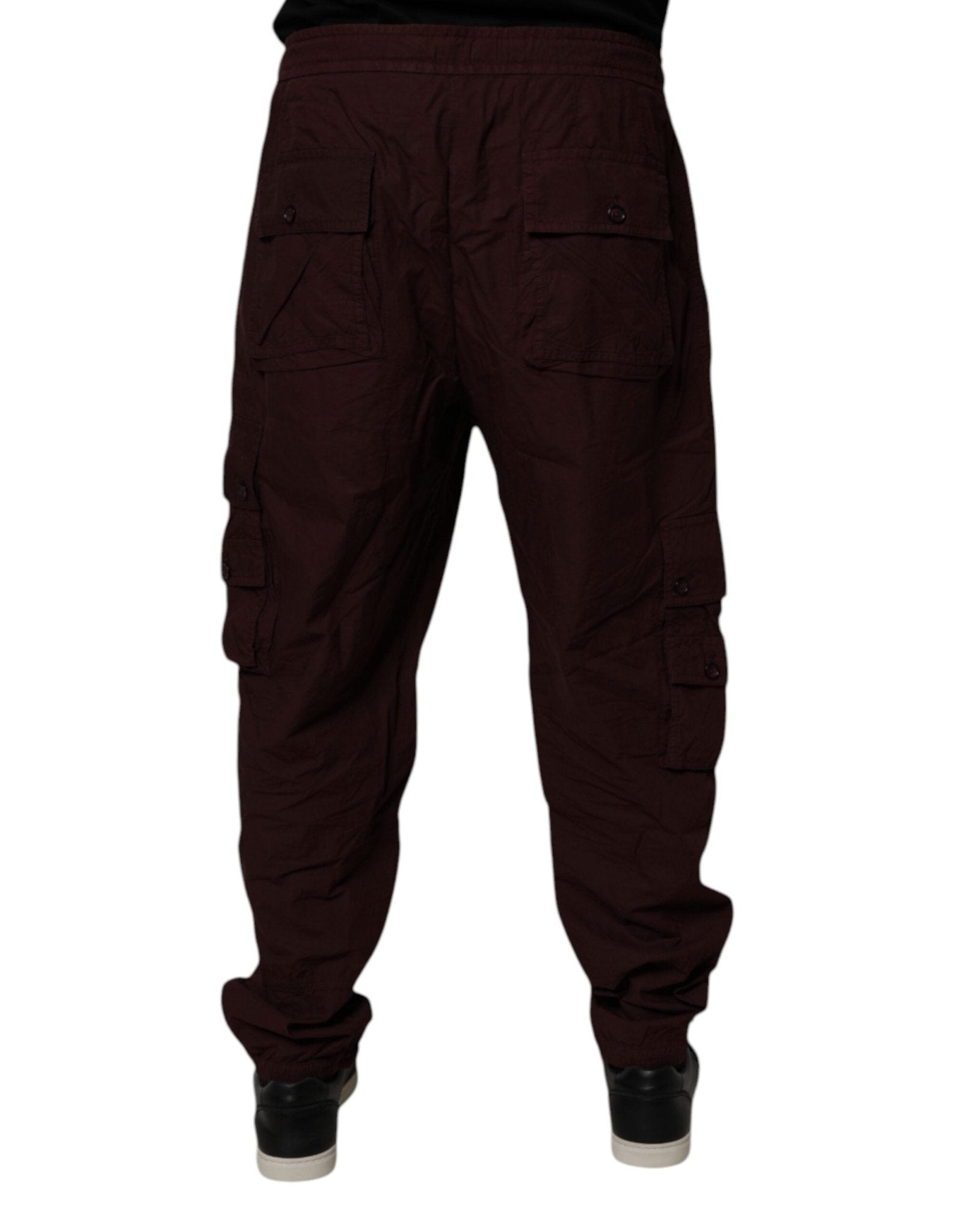 Dolce & Gabbana Maroon Cotton Cargo Jogger Sweatpants Pants - RIMODA