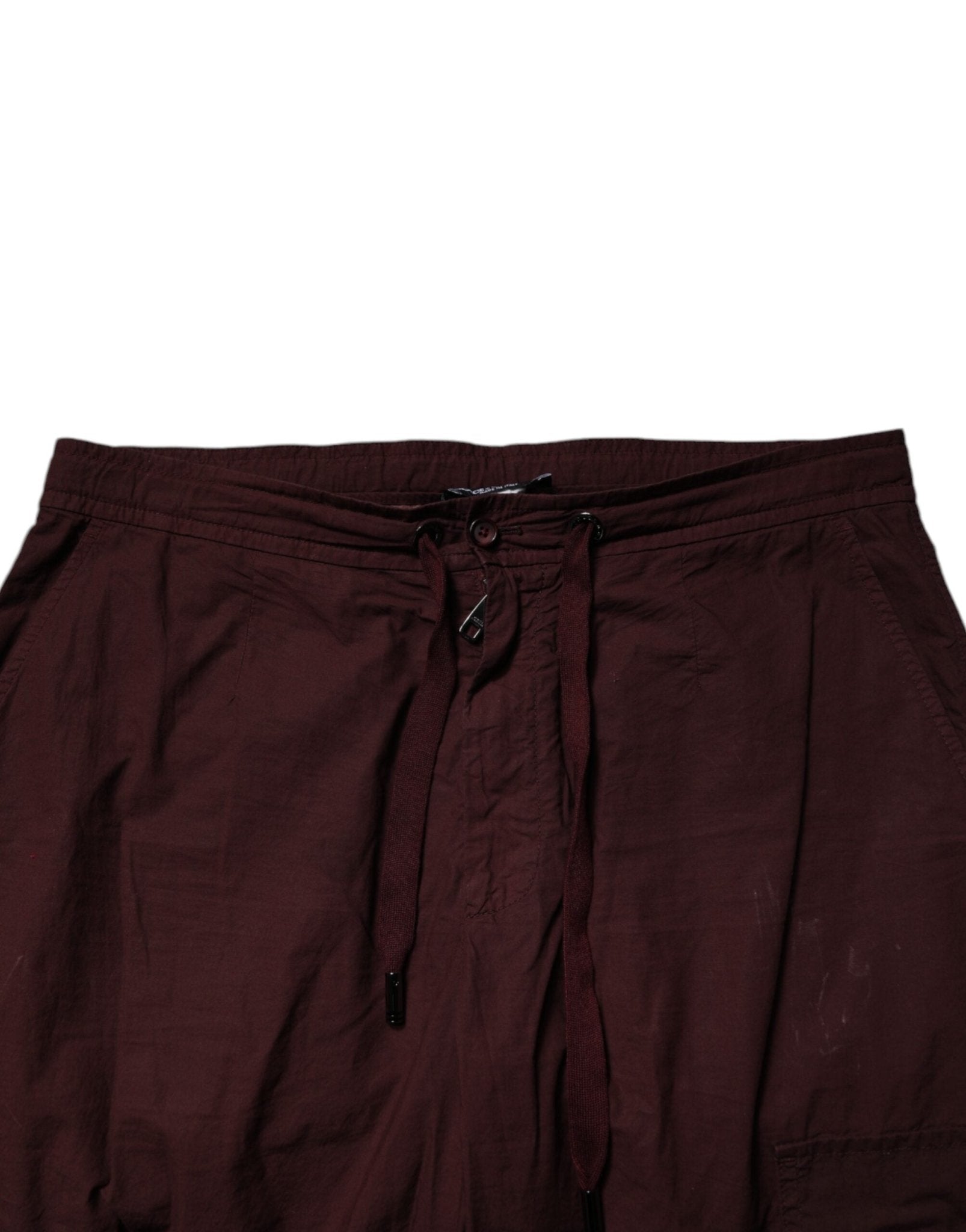 Dolce & Gabbana Maroon Cotton Cargo Jogger Sweatpants Pants - RIMODA