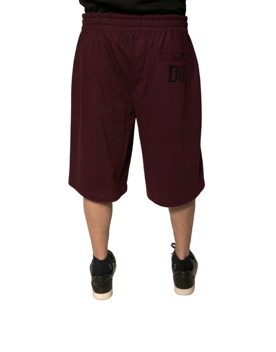 Dolce & Gabbana Maroon Cotton Mid Waist Bermuda Shorts - RIMODA