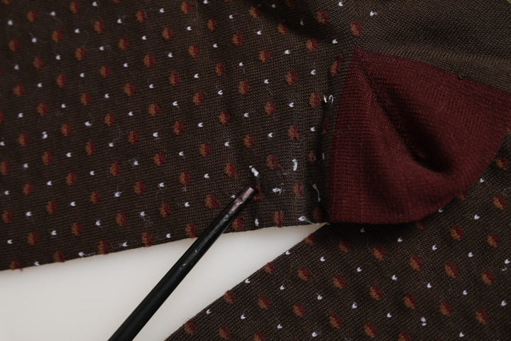 Dolce & Gabbana Maroon Dotted Wool Over The Calf Accessory Socks - RIMODA