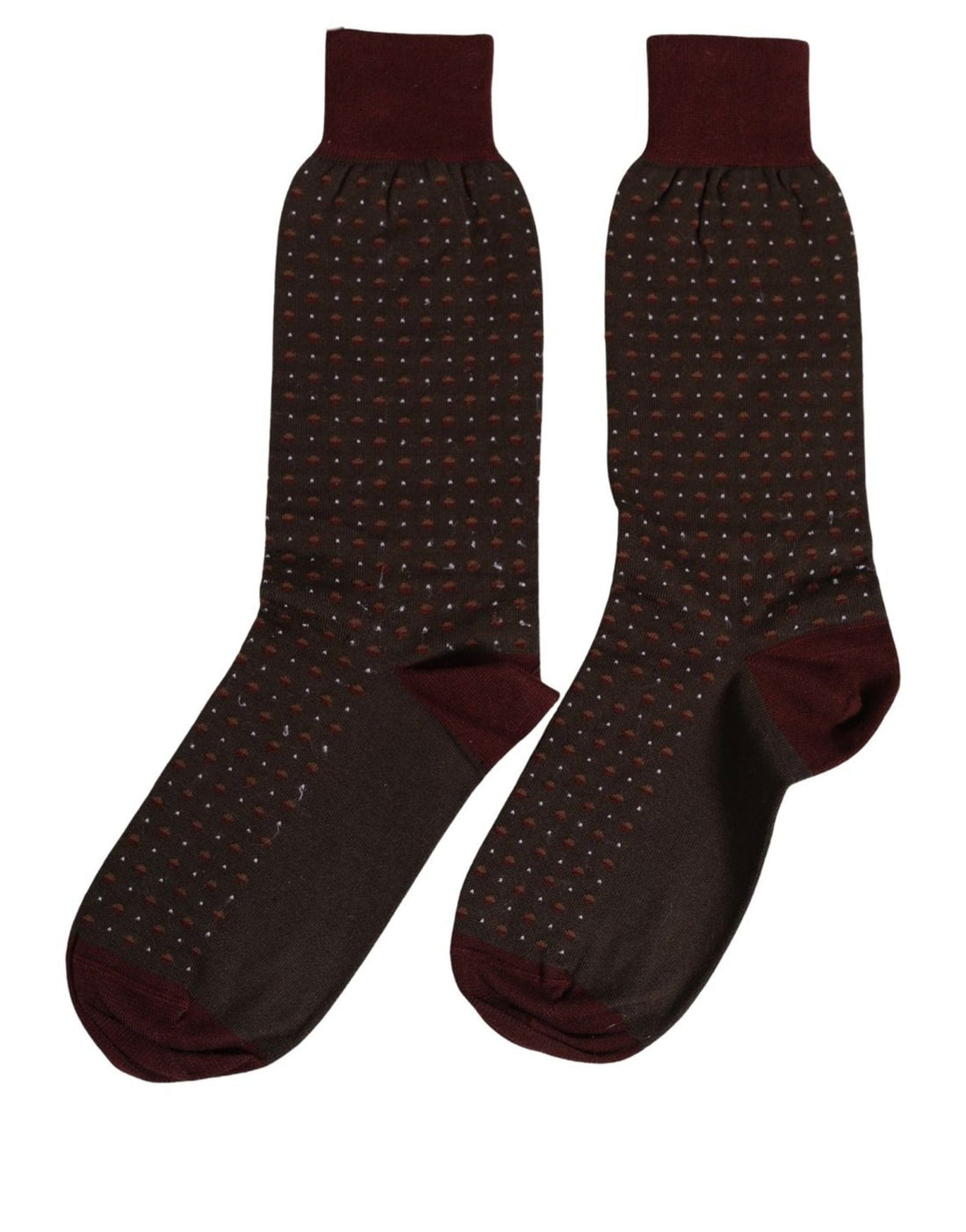 Dolce & Gabbana Maroon Dotted Wool Over The Calf Accessory Socks - RIMODA