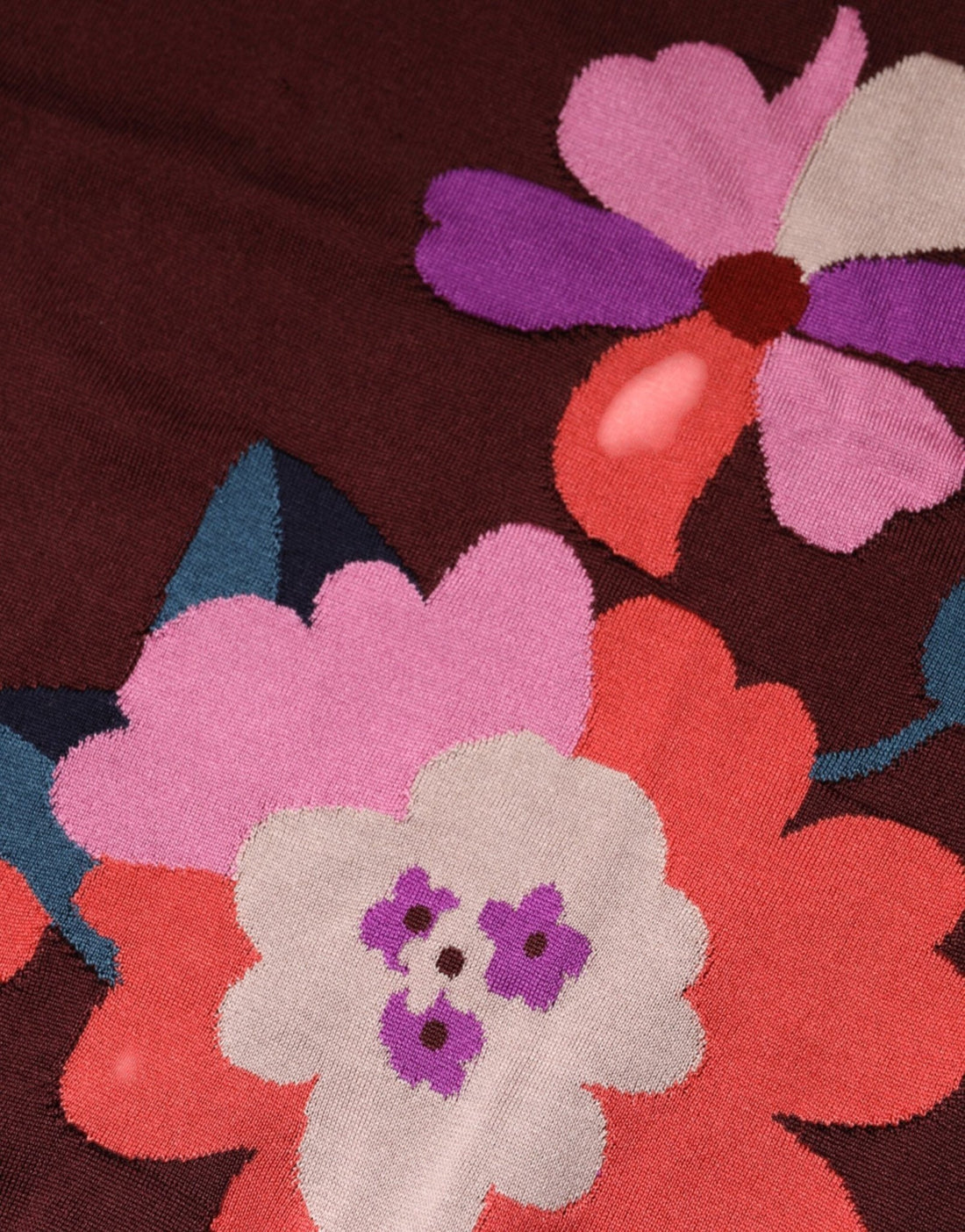 Dolce & Gabbana Maroon Floral Silk Crew Neck Blouse Top - RIMODA